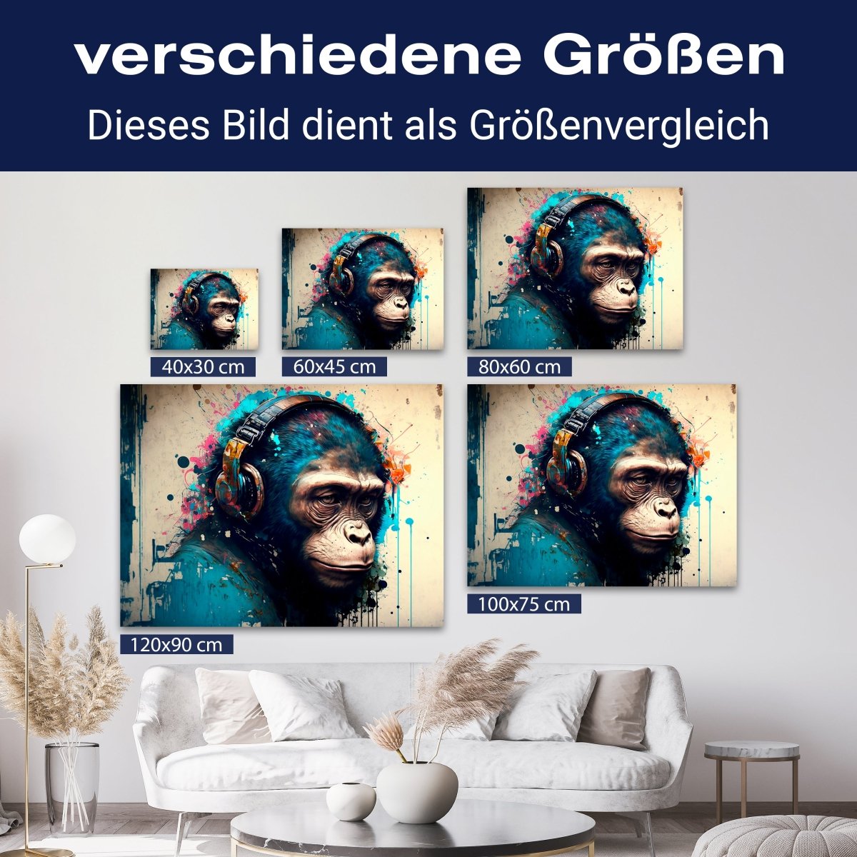 Leinwandbild Digital Art, Affe, Querformat M0645 kaufen - Bild 8 Leinwandbild Digital Art, Affe, Querformat M0645 kaufen - Bild 8