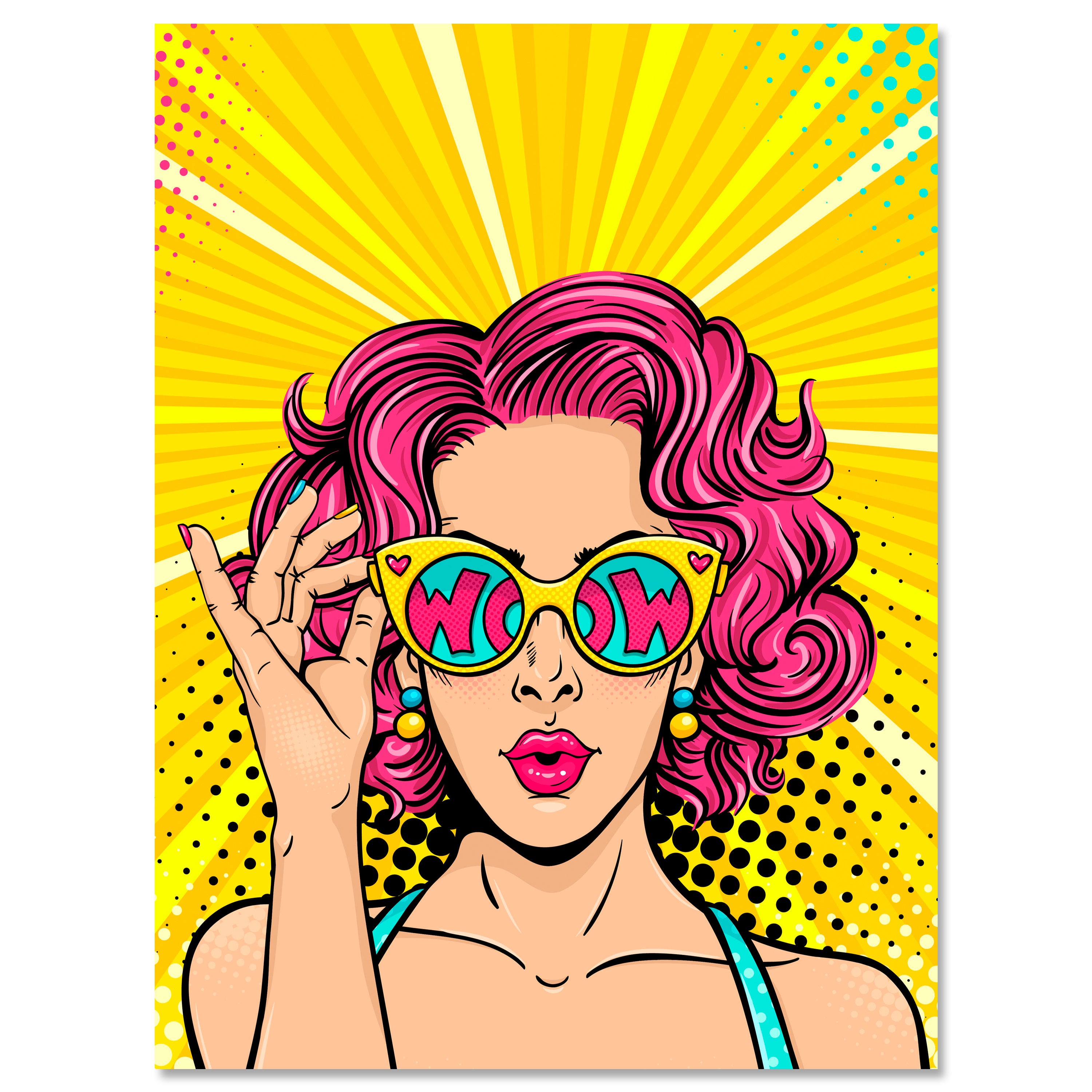 Leinwandbild Pop Art Stil, Frau, Hochformat M0663 kaufen - Bild 1