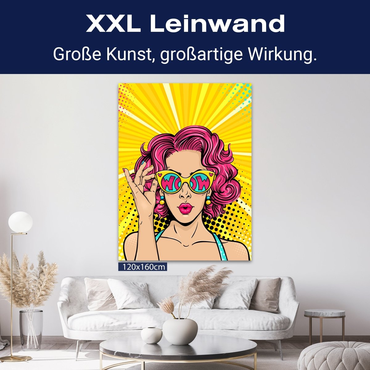 Leinwandbild Pop Art Stil, Frau, Hochformat M0663 kaufen - Bild 9