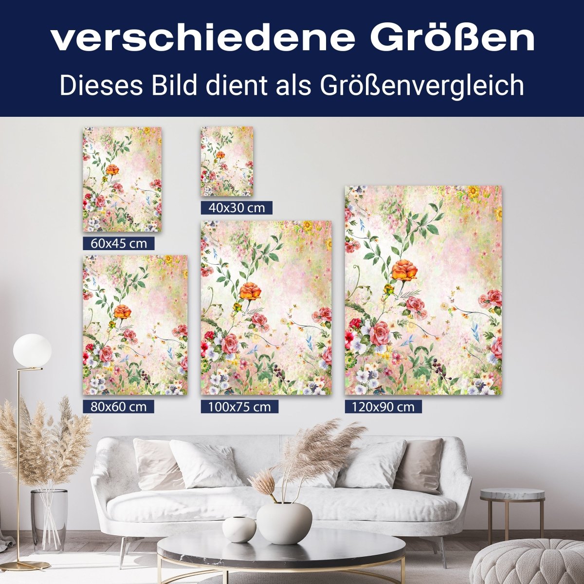 Leinwandbild Malerei, Blumen, Vintage, Hochformat M0676 kaufen - Bild 8