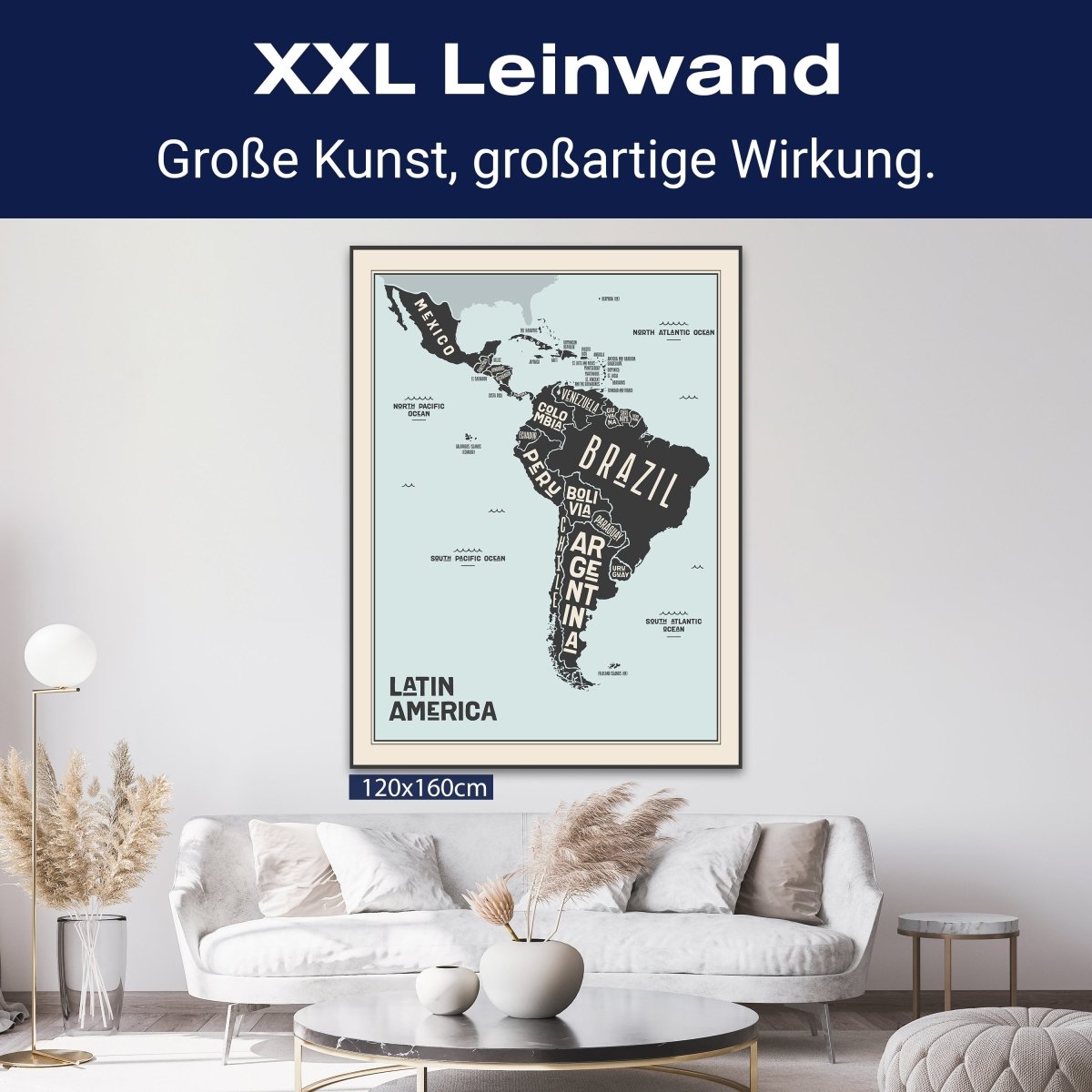 Leinwandbild Weltkarte, Südamerika, Hochformat M0682 kaufen - Bild 9