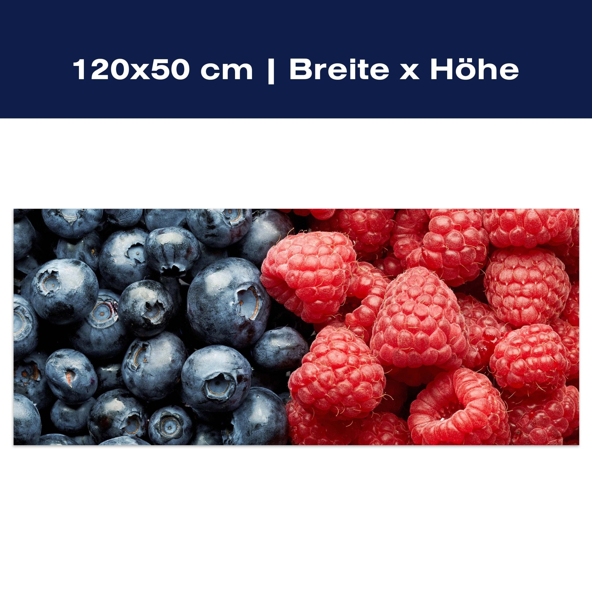 Leinwandbild Heidelbeeren und Himbeeren M0732 Leinwandbild Heidelbeeren und Himbeeren M0732