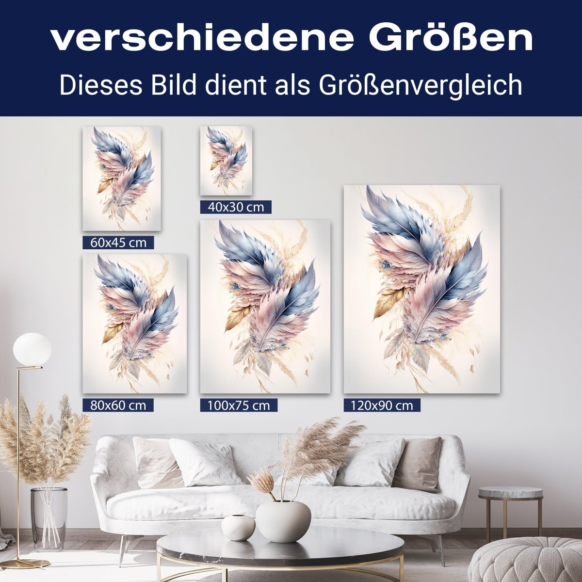 Leinwandbild Malerei, Federn M0738 kaufen - Bild 8 Leinwandbild Malerei, Federn M0738 kaufen - Bild 8