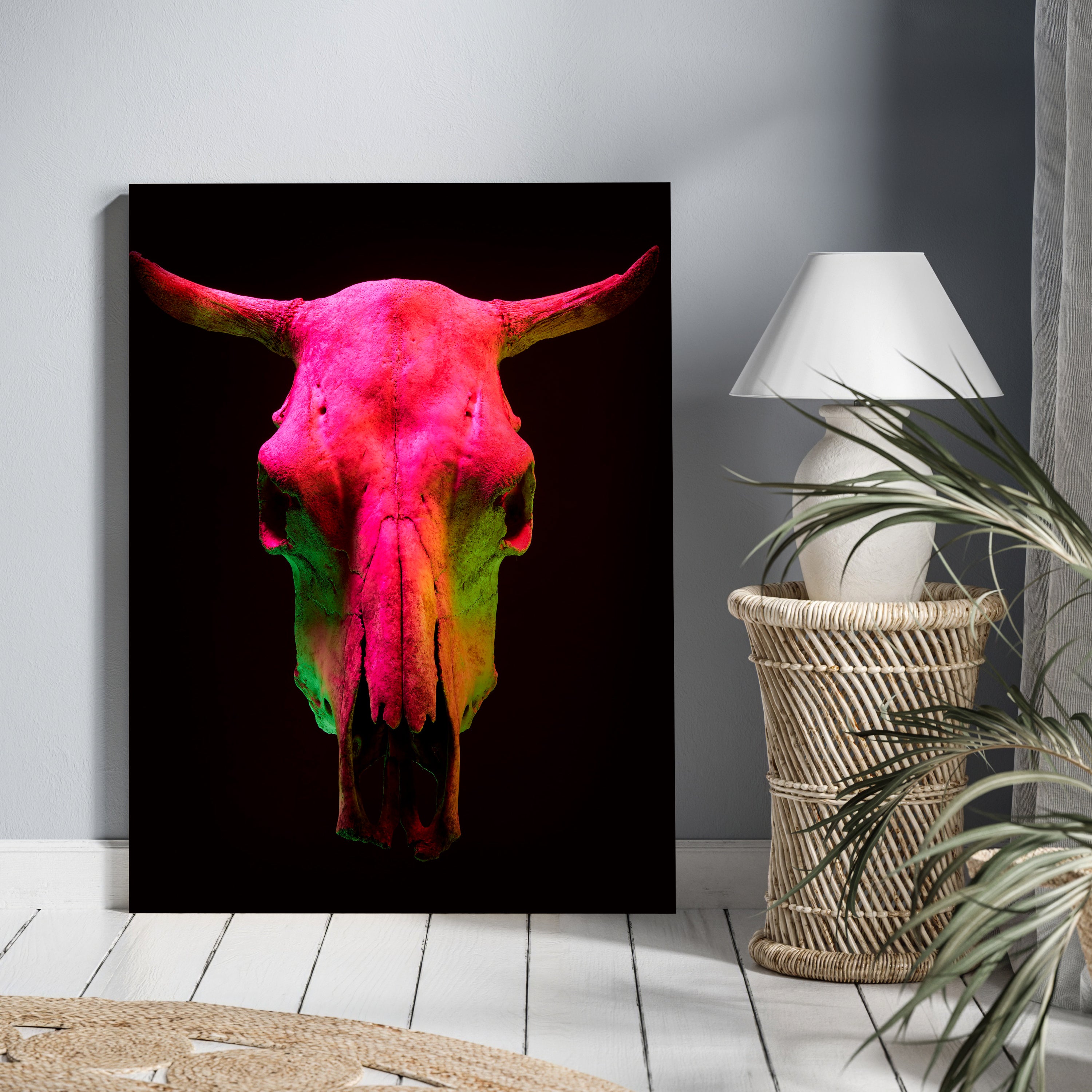 Leinwandbild Vintage, Stier Totenkopf, Hochformat M0758 kaufen - Bild 2