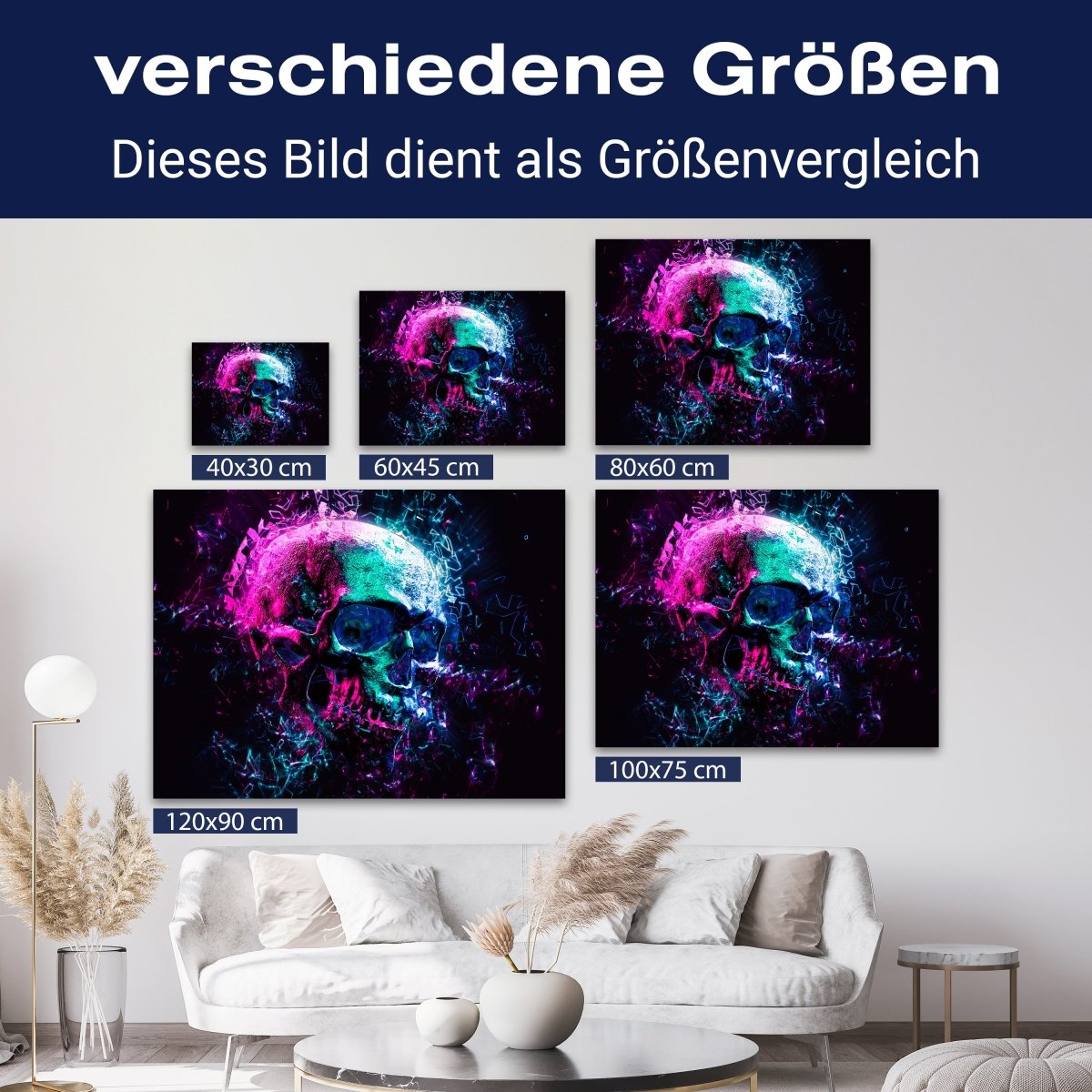 Leinwandbild Digital Art, Totenkopf, Querformat M0759 kaufen - Bild 8