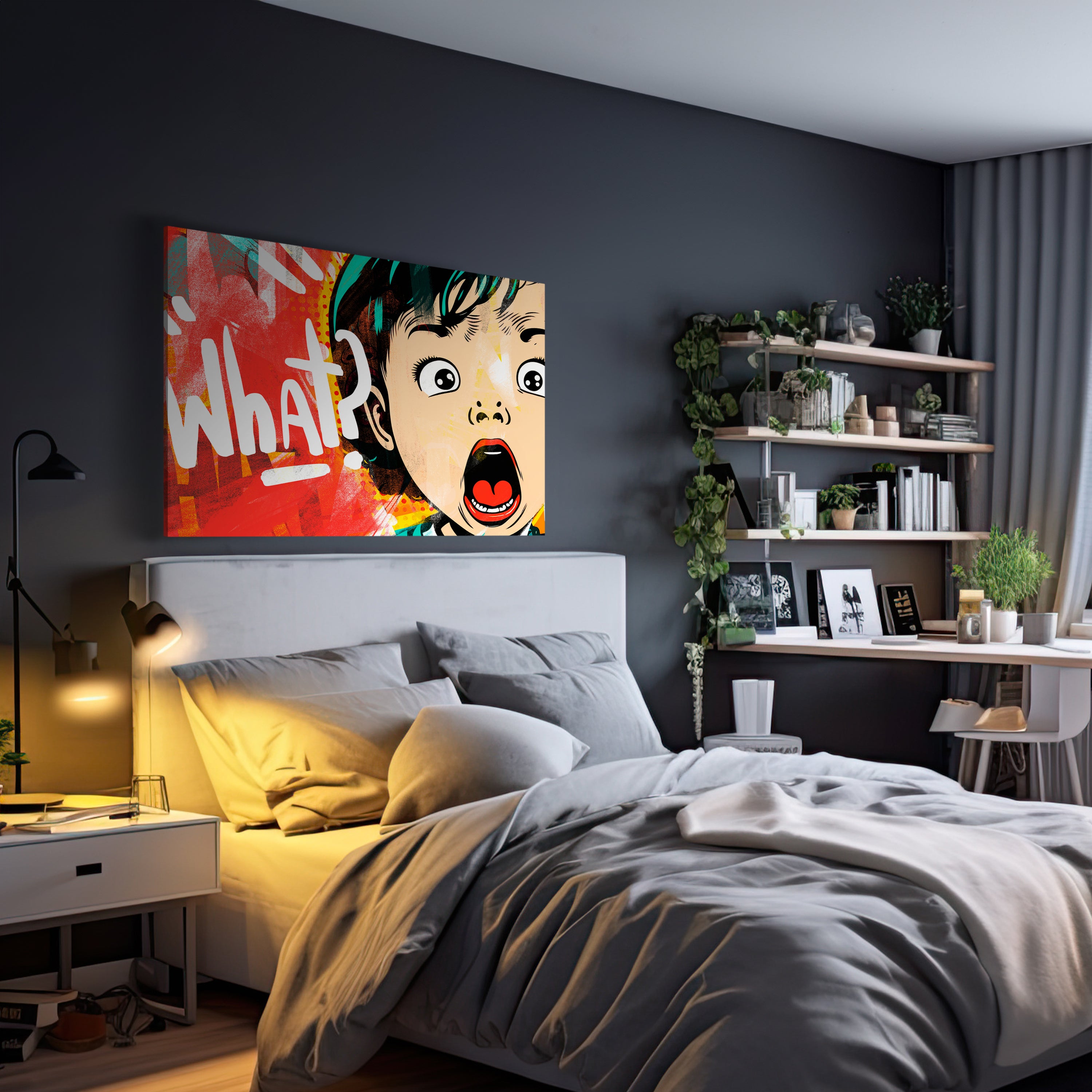 Leinwandbild Pop Art Stil, What, Querformat M0764 kaufen - Bild 3 Leinwandbild Pop Art Stil, What, Querformat M0764 kaufen - Bild 3
