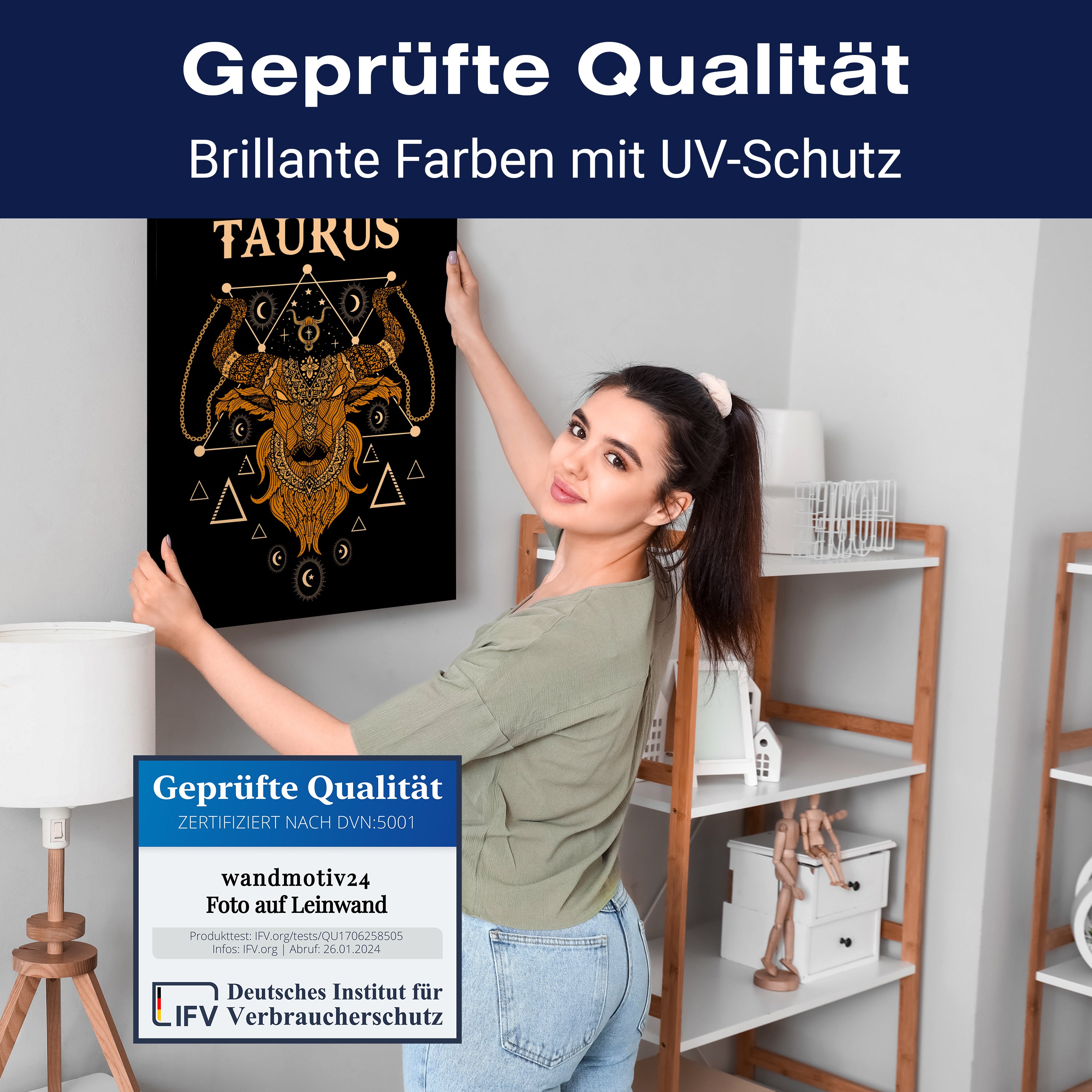 Leinwandbild Astrologie, Sternzeichen Stier, Hochformat M0765 kaufen - Bild 4 Leinwandbild Astrologie, Sternzeichen Stier, Hochformat M0765 kaufen - Bild 4