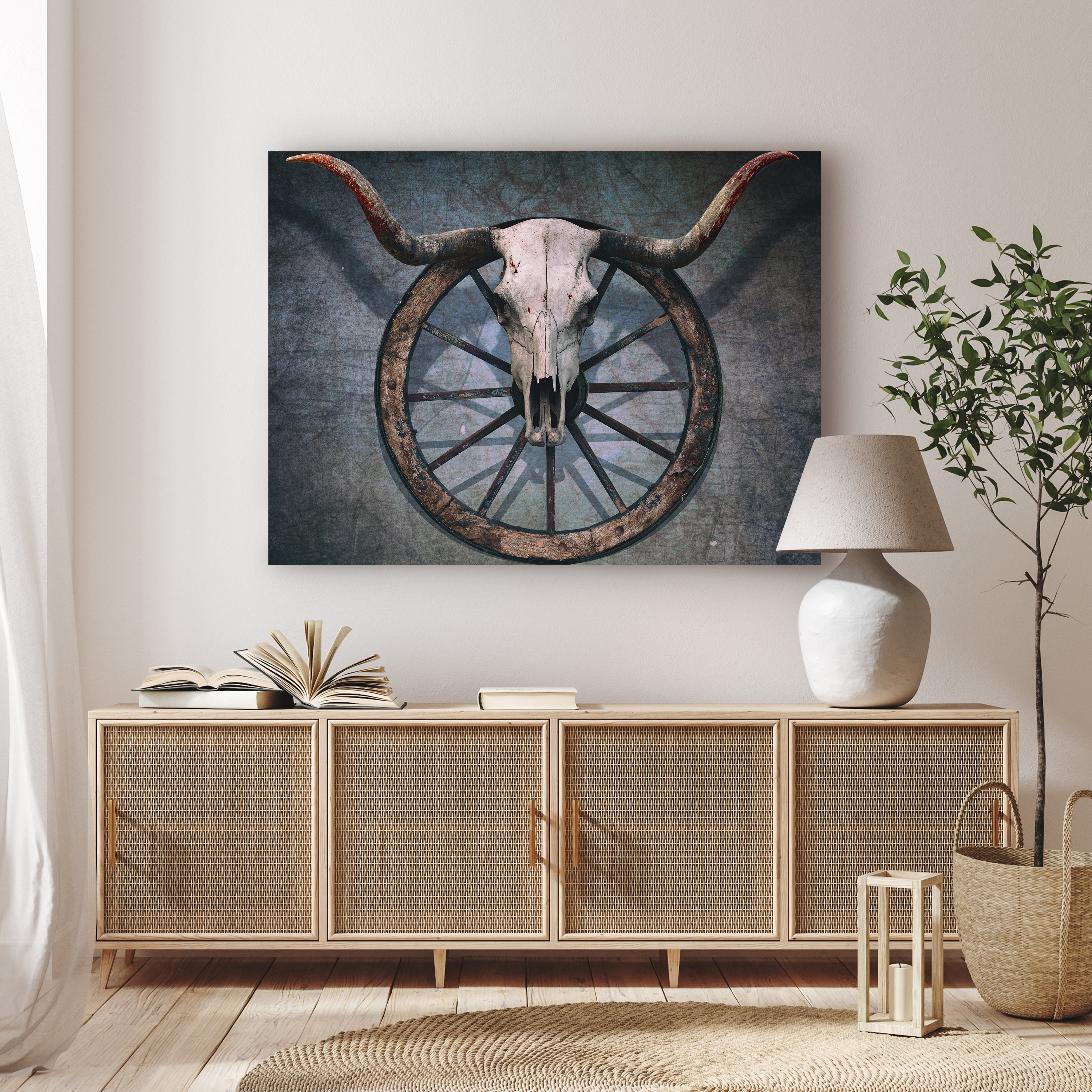 Leinwandbild Totenkopf, Schädel, Bulle, Querformat M0774 kaufen - Bild 2 Leinwandbild Totenkopf, Schädel, Bulle, Querformat M0774 kaufen - Bild 2