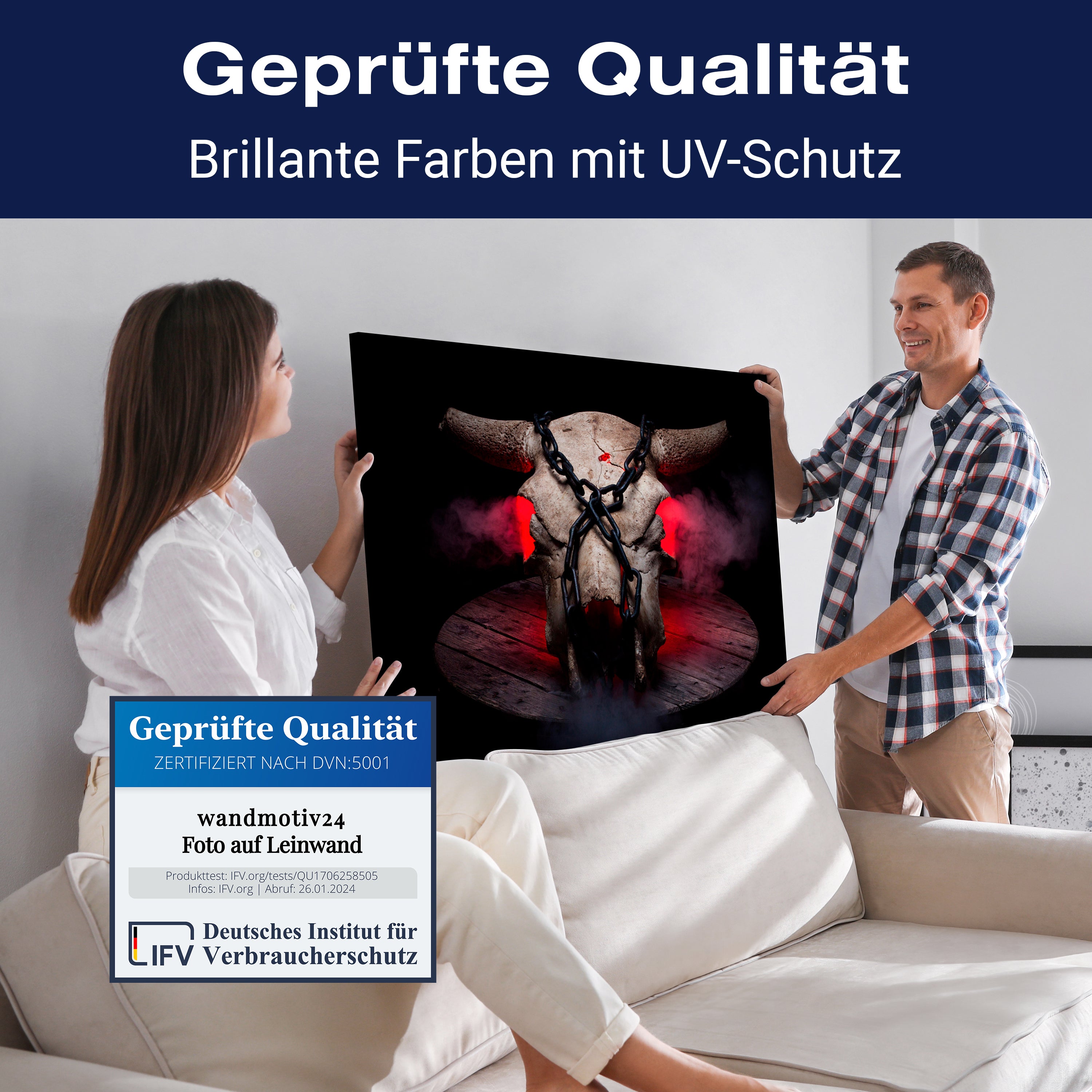 Leinwandbild Totenkopf, Schädel, Bulle, Querformat M0775 kaufen - Bild 4 Leinwandbild Totenkopf, Schädel, Bulle, Querformat M0775 kaufen - Bild 4