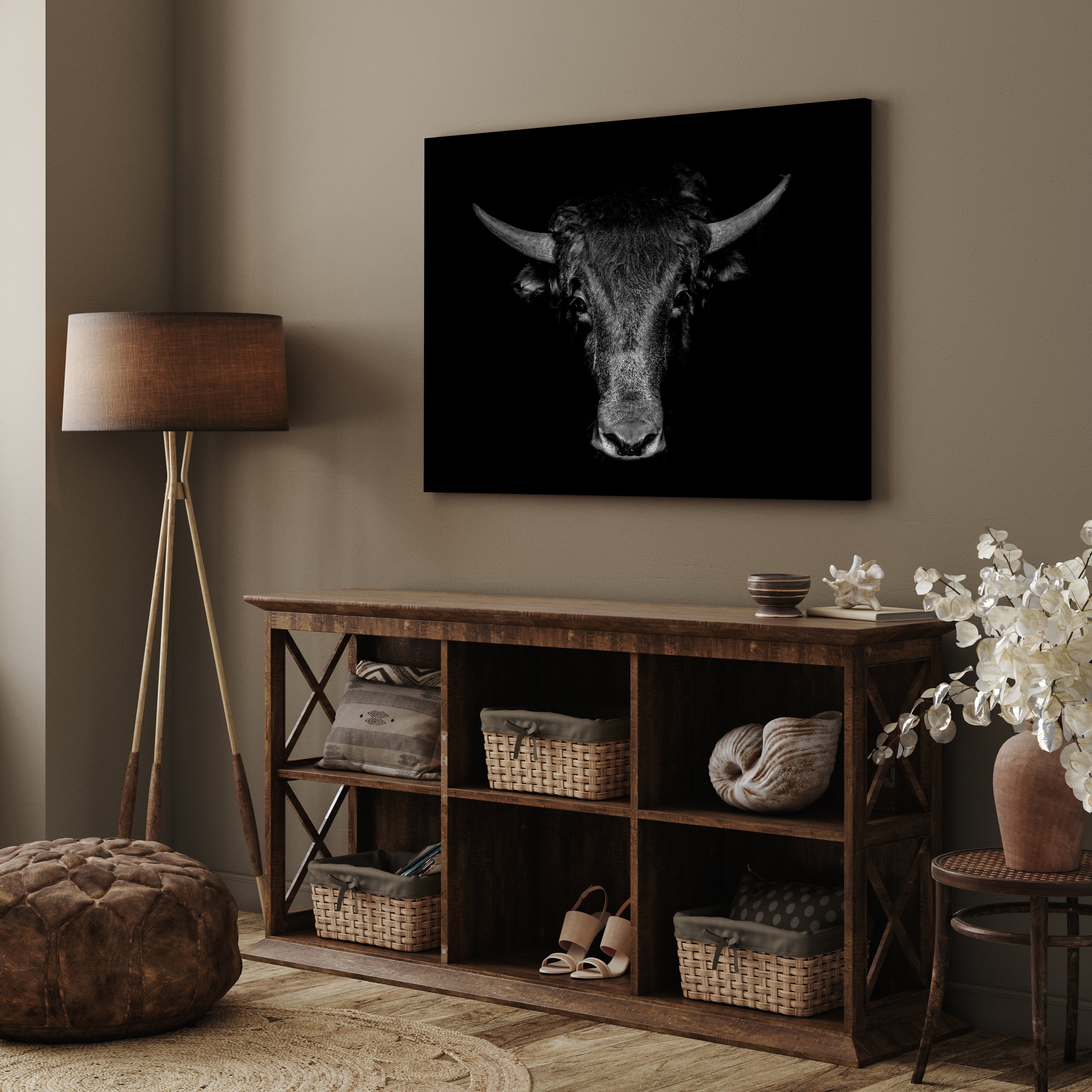 Leinwandbild Kuh, Schwarz Weiß, Querformat M0778 kaufen - Bild 3 Leinwandbild Kuh, Schwarz Weiß, Querformat M0778 kaufen - Bild 3