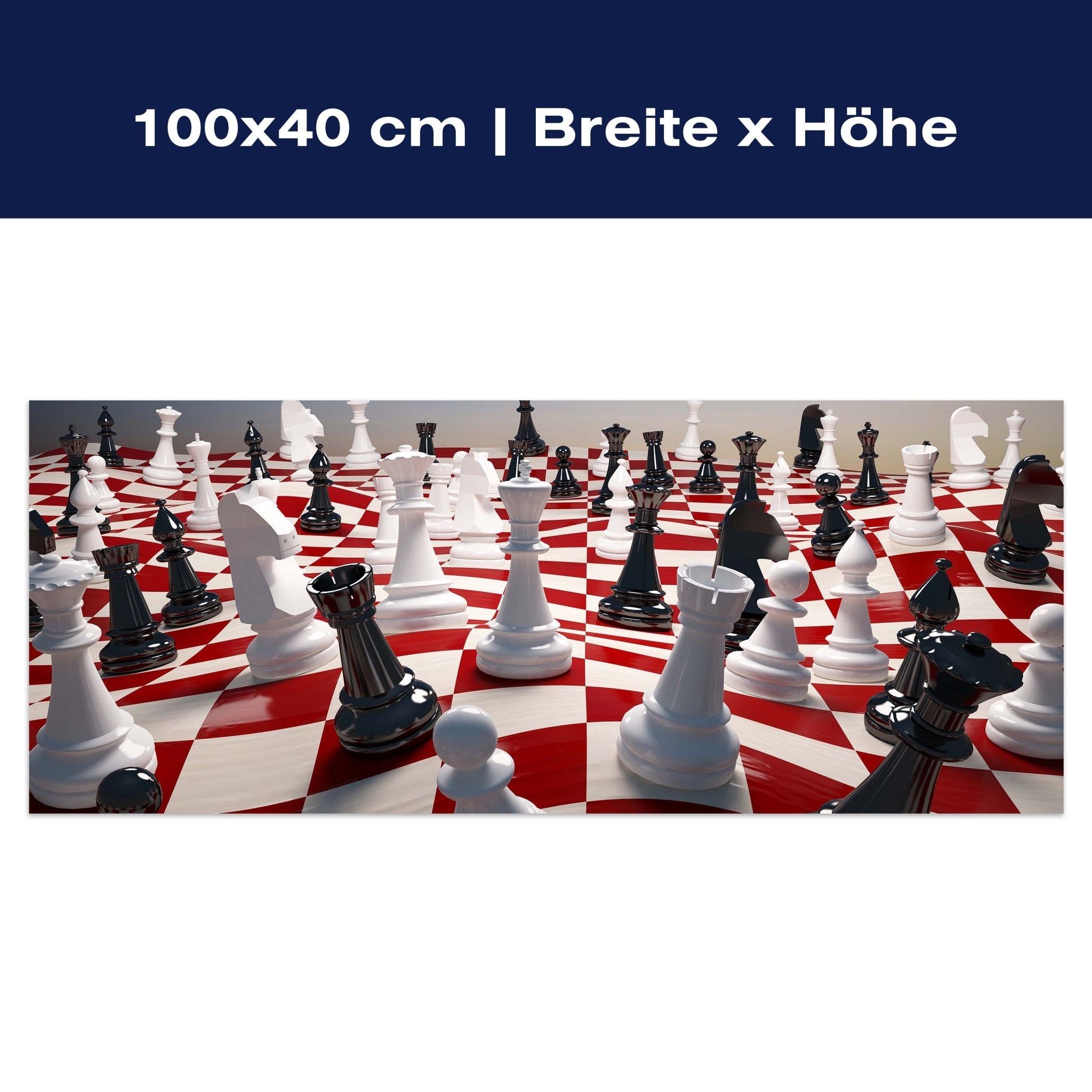 Leinwandbild Schach auf einem winkenden Schachfeld M0779