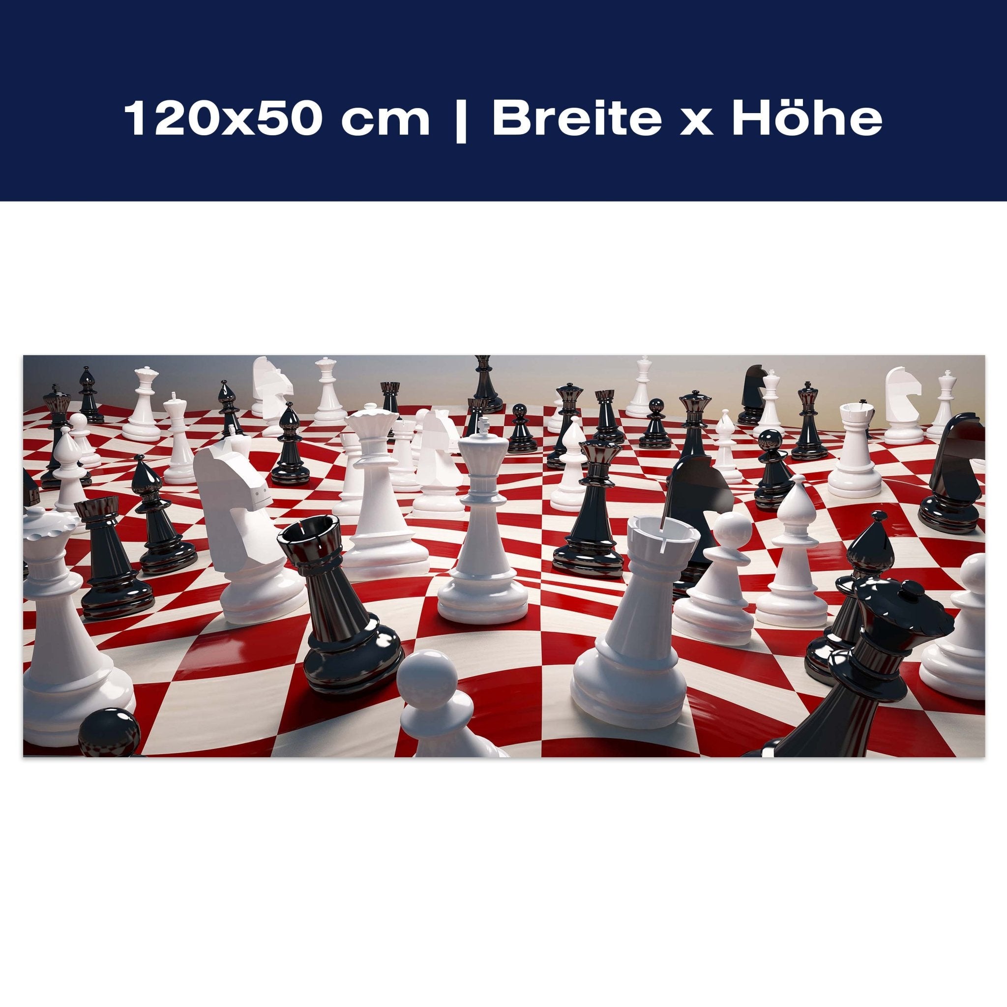 Leinwandbild Schach auf einem winkenden Schachfeld M0779