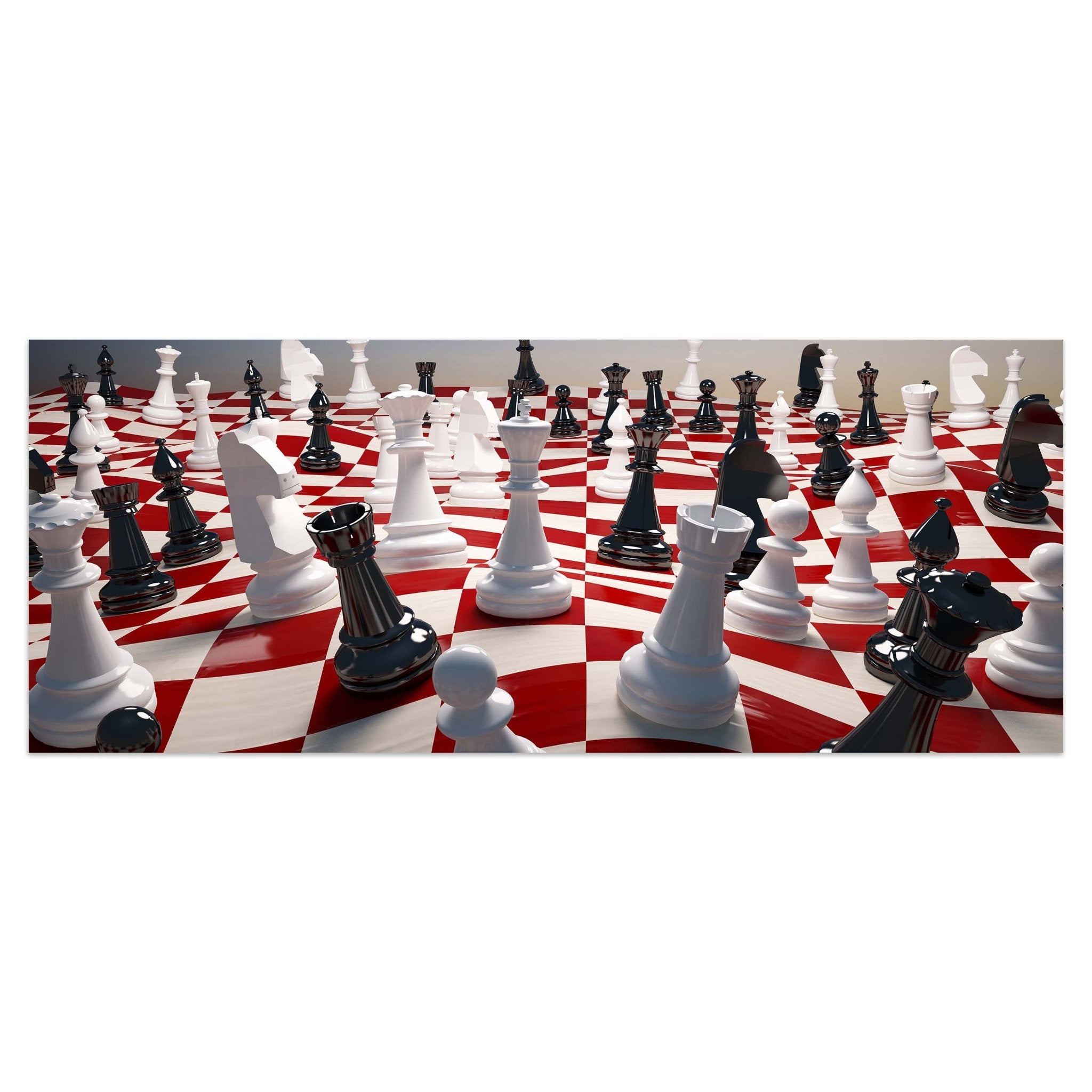 Leinwandbild Schach auf einem winkenden Schachfeld M0779 kaufen - Bild 1
