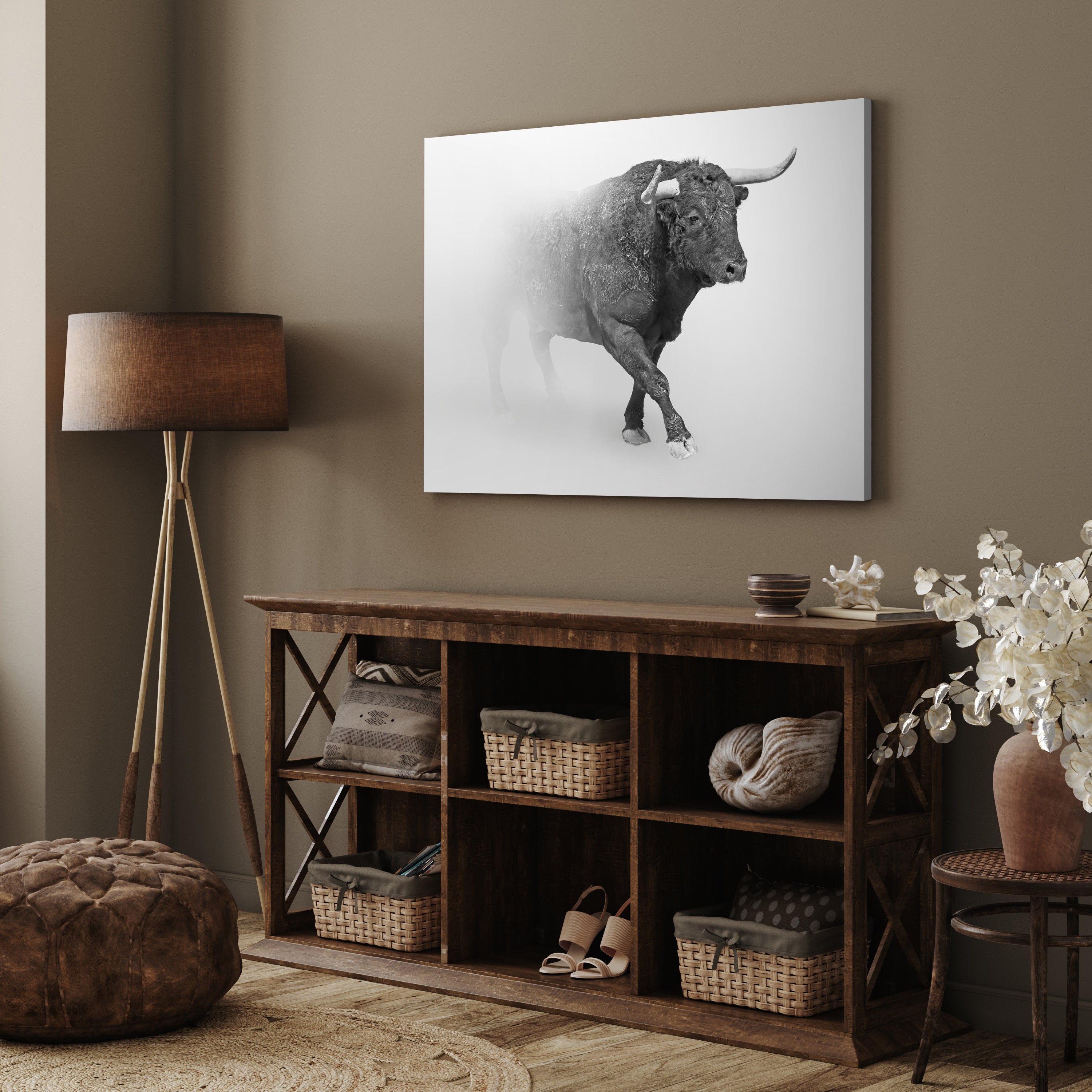 Leinwandbild Bulle, Schwarz Weiß, Querformat M0779 kaufen - Bild 3 Leinwandbild Bulle, Schwarz Weiß, Querformat M0779 kaufen - Bild 3