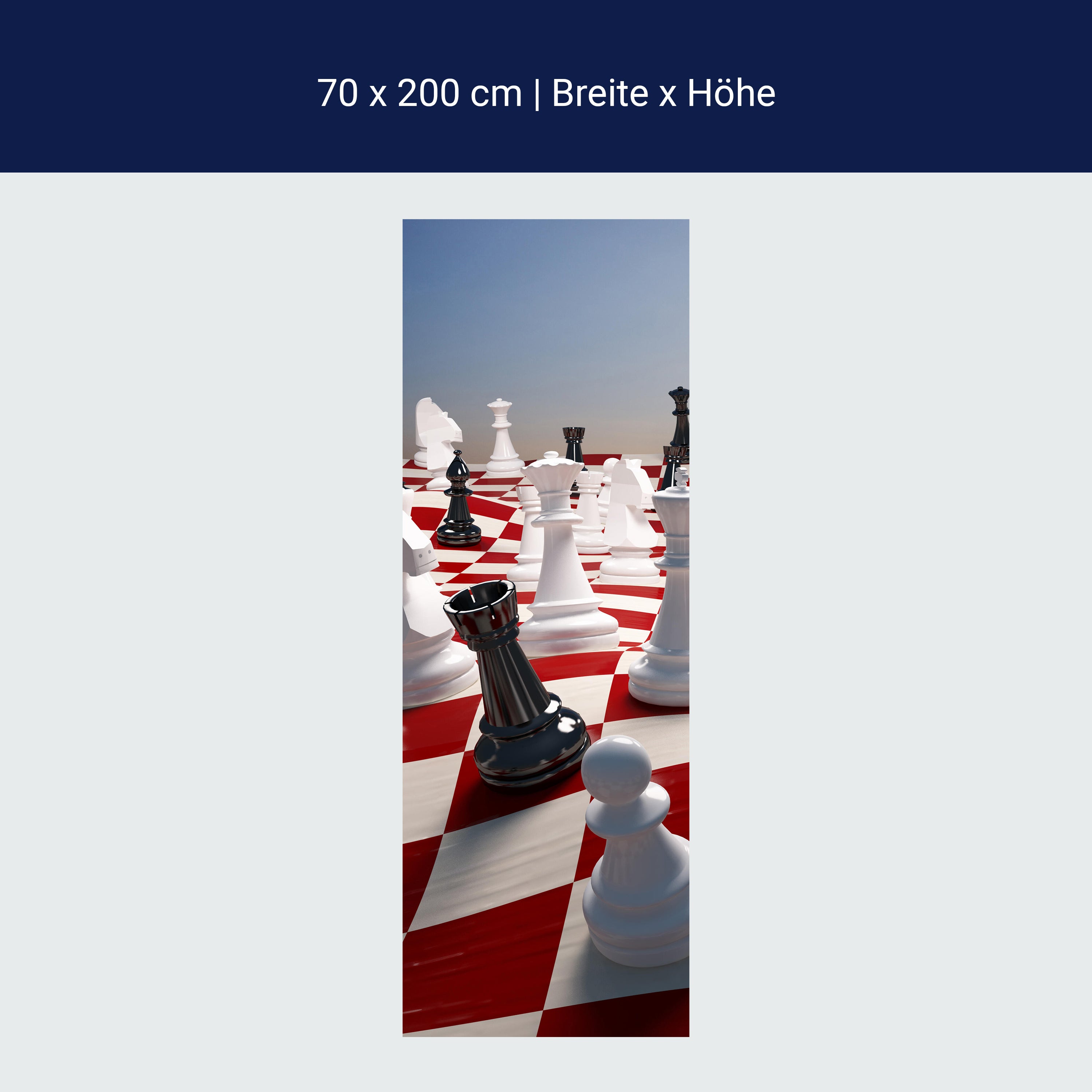 Türtapete Schach auf einem winkenden Schachfeld M0779 Türtapete Schach auf einem winkenden Schachfeld M0779