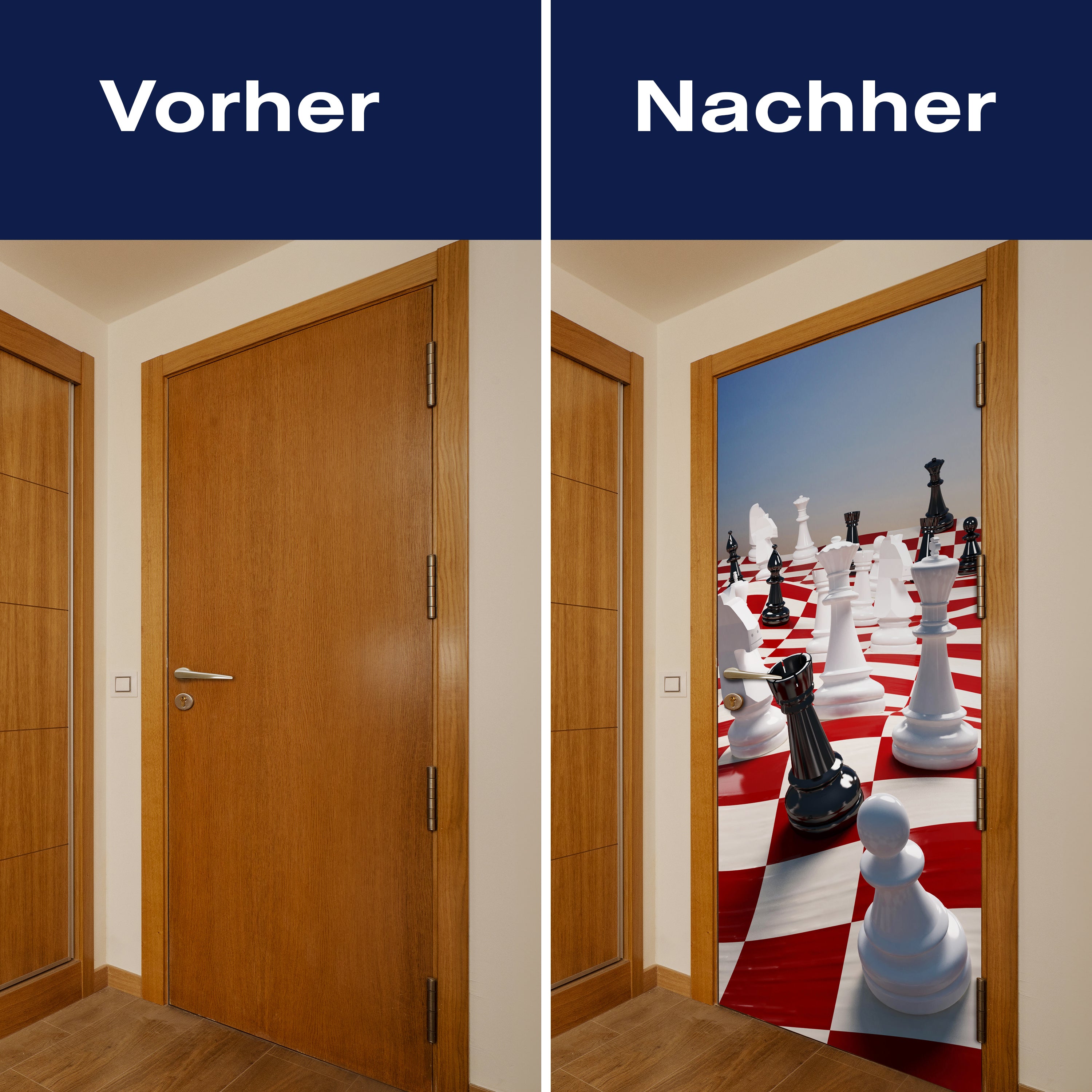 Türtapete Schach auf einem winkenden Schachfeld M0779 - Bild 10 Türtapete Schach auf einem winkenden Schachfeld M0779 - Bild 10