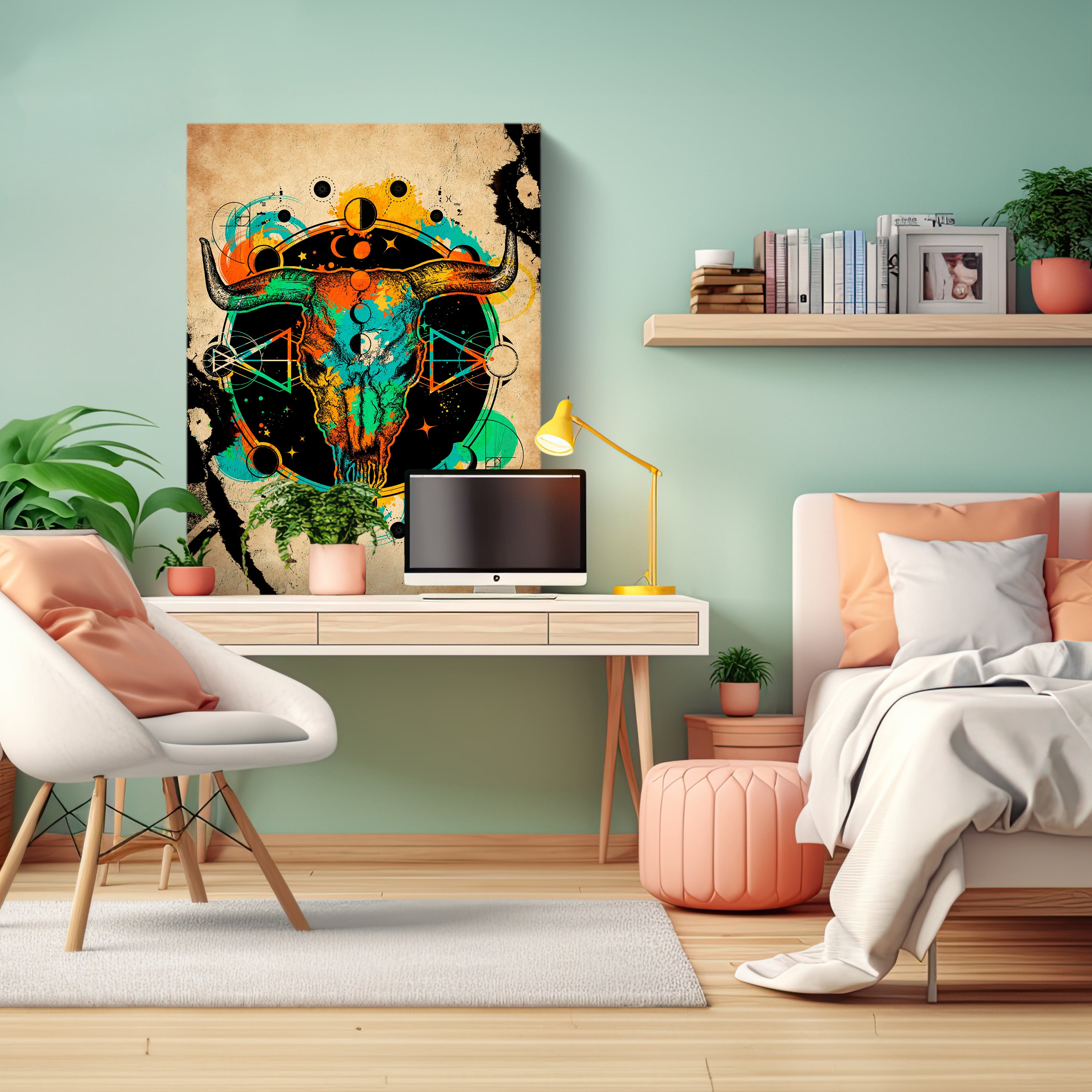 Leinwandbild Astrologie, Bulle, Schädel, Hochformat M0783 kaufen - Bild 3 Leinwandbild Astrologie, Bulle, Schädel, Hochformat M0783 kaufen - Bild 3