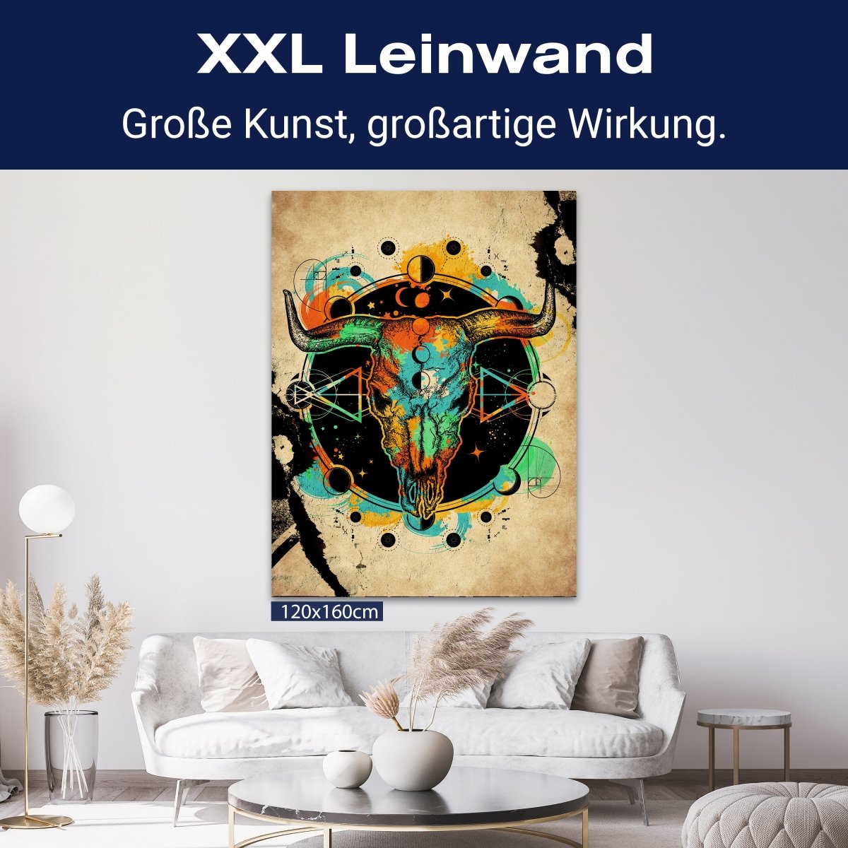 Leinwandbild Astrologie, Bulle, Schädel, Hochformat M0783 kaufen - Bild 9