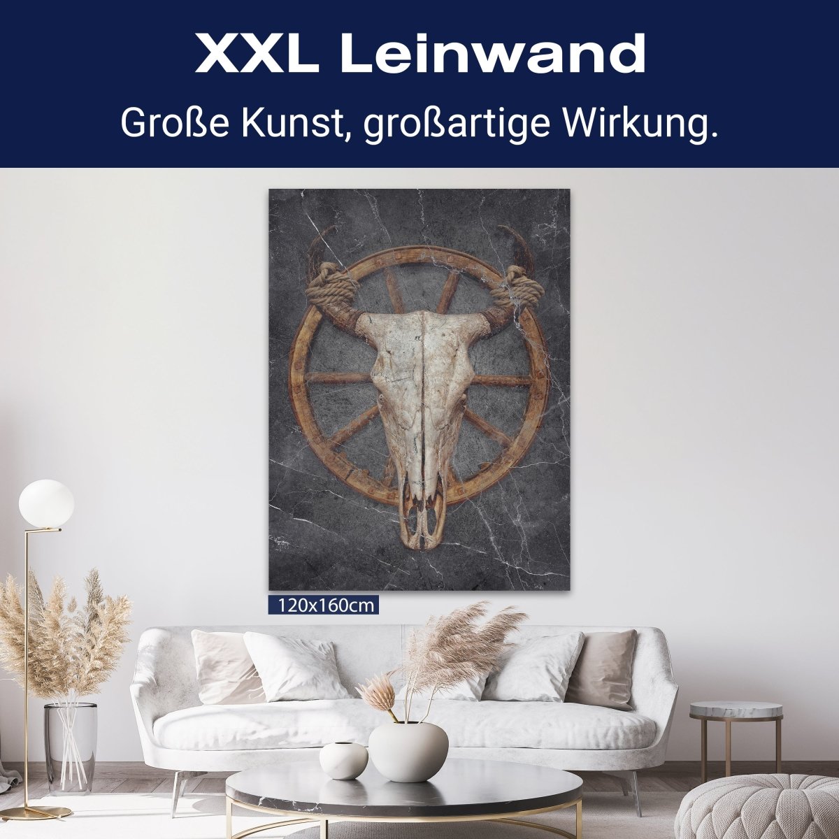 Leinwandbild Stier, Totenkopf, Hochformat M0787 kaufen - Bild 9