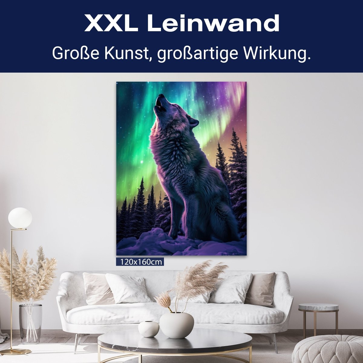 Leinwandbild Wolf, Polarlicht, Hochformat M0793 kaufen - Bild 9