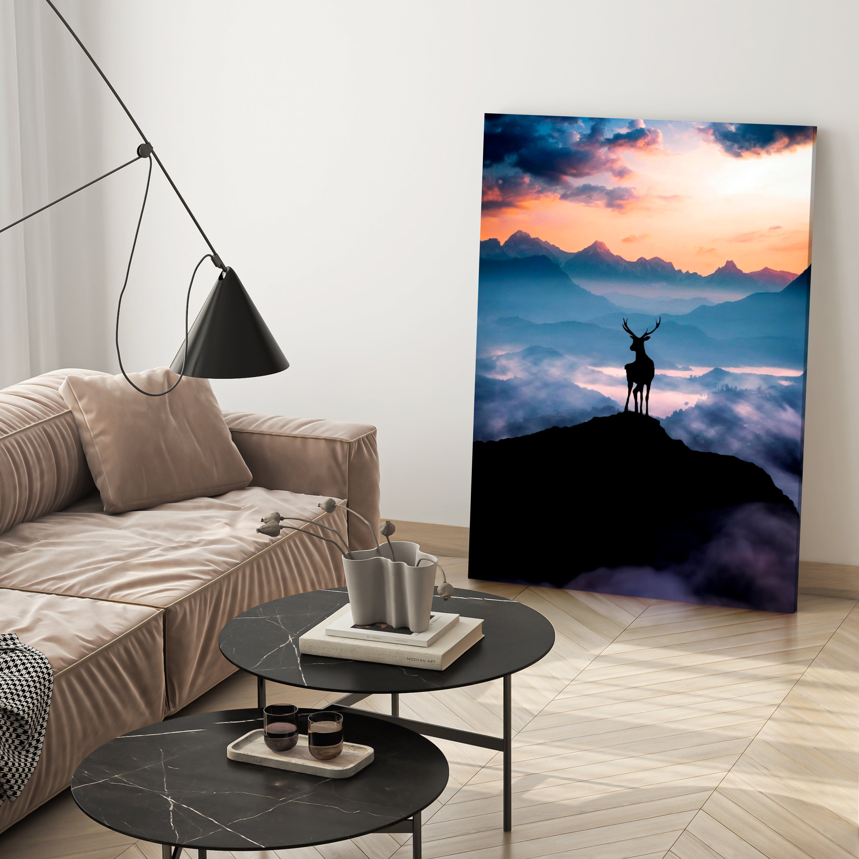 Leinwandbild Hirsch, Berge, Hochformat M0795 kaufen - Bild 3 Leinwandbild Hirsch, Berge, Hochformat M0795 kaufen - Bild 3