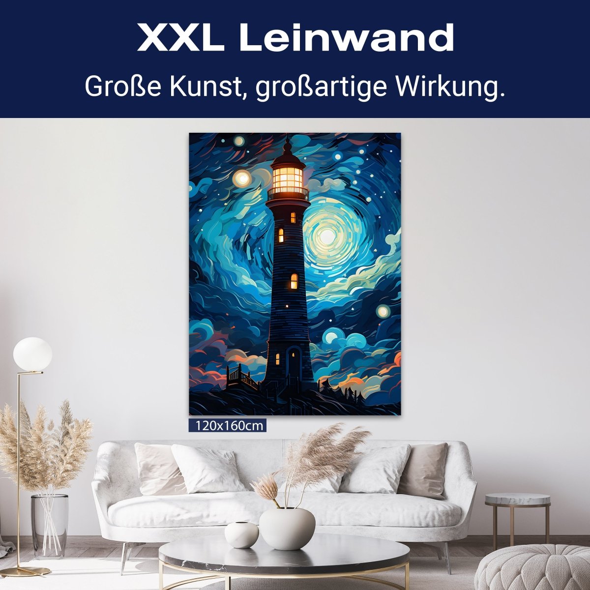 Leinwandbild Leuchtturm, Nacht, Hochformat M0810 kaufen - Bild 9