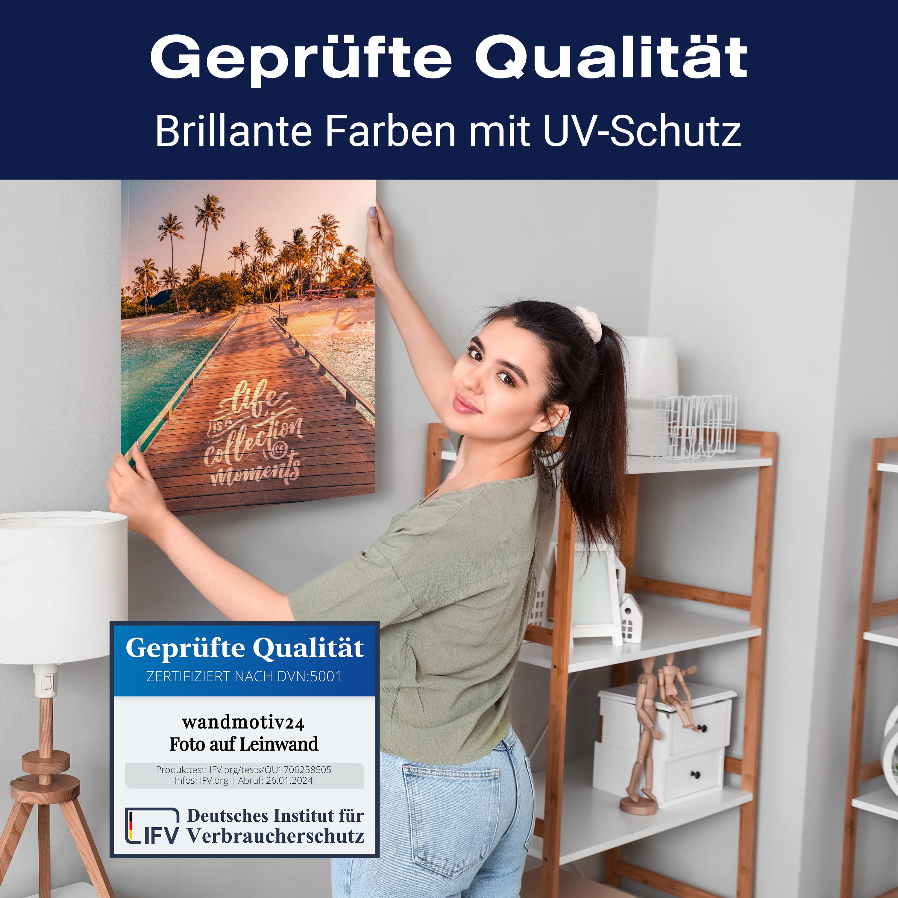 Leinwandbild Strand, Spruch, Palmen, Hochformat M0812 kaufen - Bild 4 Leinwandbild Strand, Spruch, Palmen, Hochformat M0812 kaufen - Bild 4