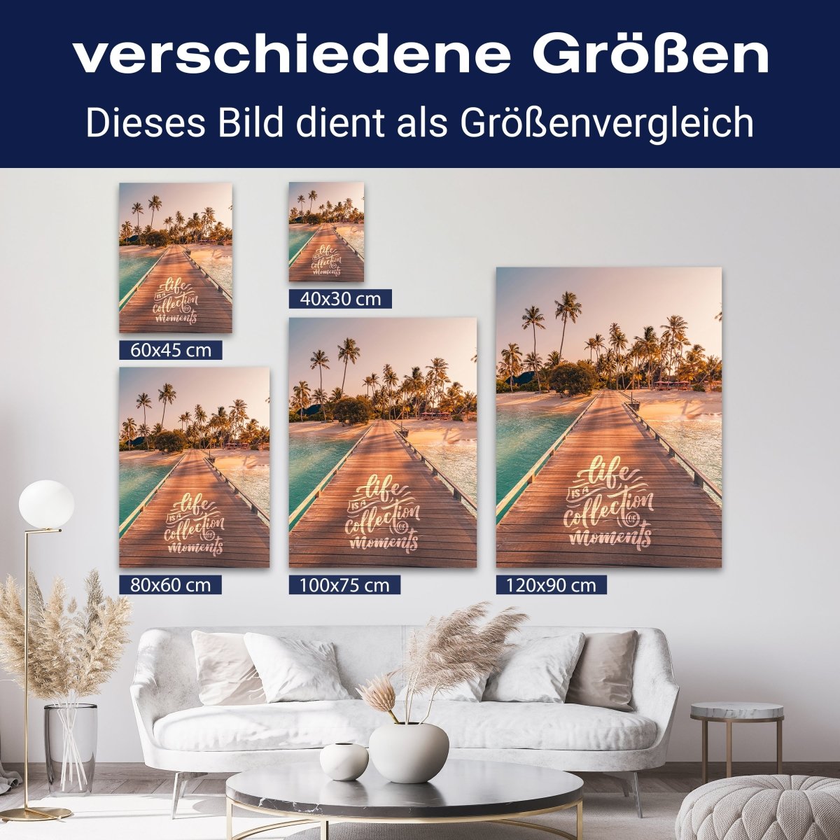 Leinwandbild Strand, Spruch, Palmen, Hochformat M0812 kaufen - Bild 8 Leinwandbild Strand, Spruch, Palmen, Hochformat M0812 kaufen - Bild 8