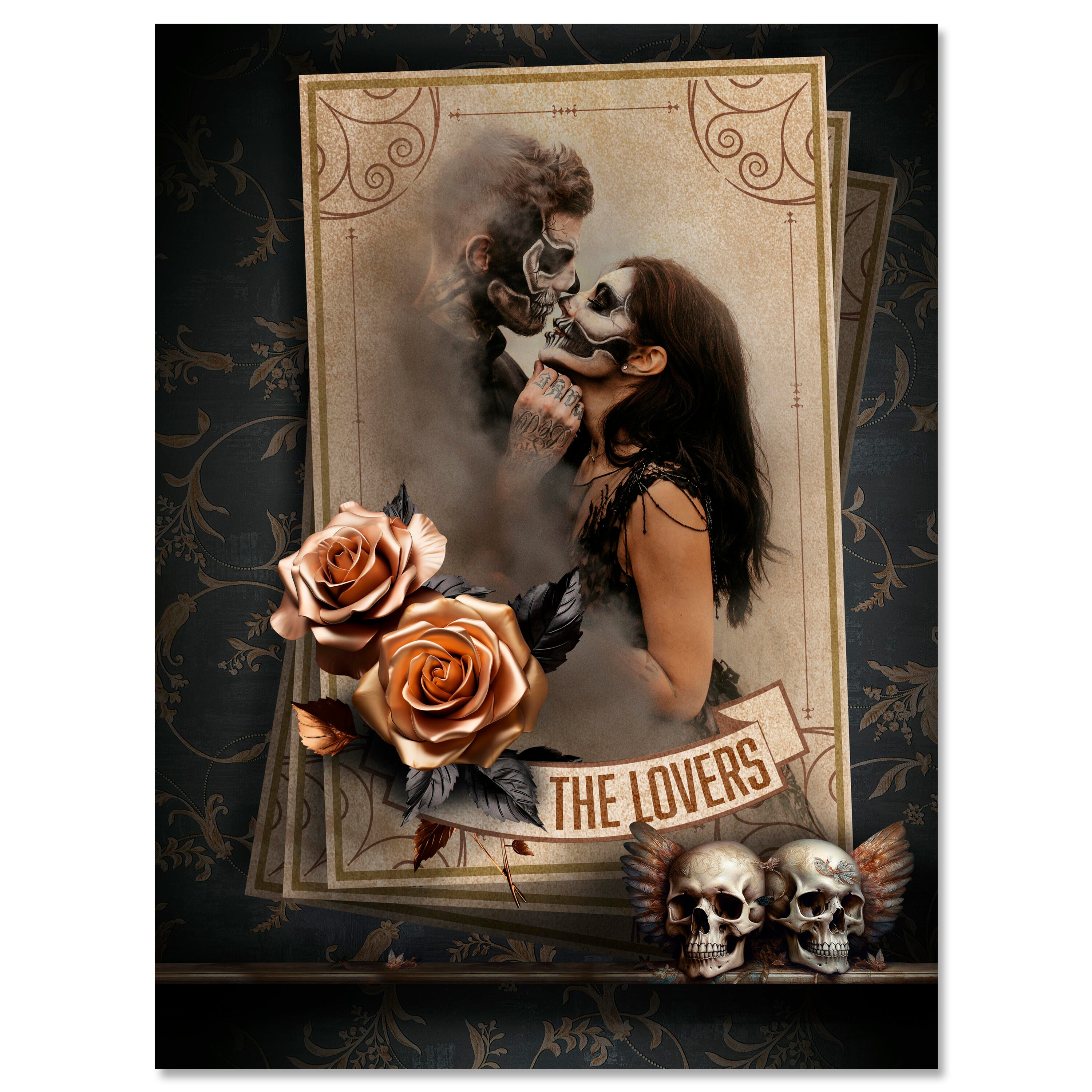 Leinwandbild Tarot, Totenkopf, Karten, Hochformat M0813 kaufen - Bild 1 Leinwandbild Tarot, Totenkopf, Karten, Hochformat M0813 kaufen - Bild 1