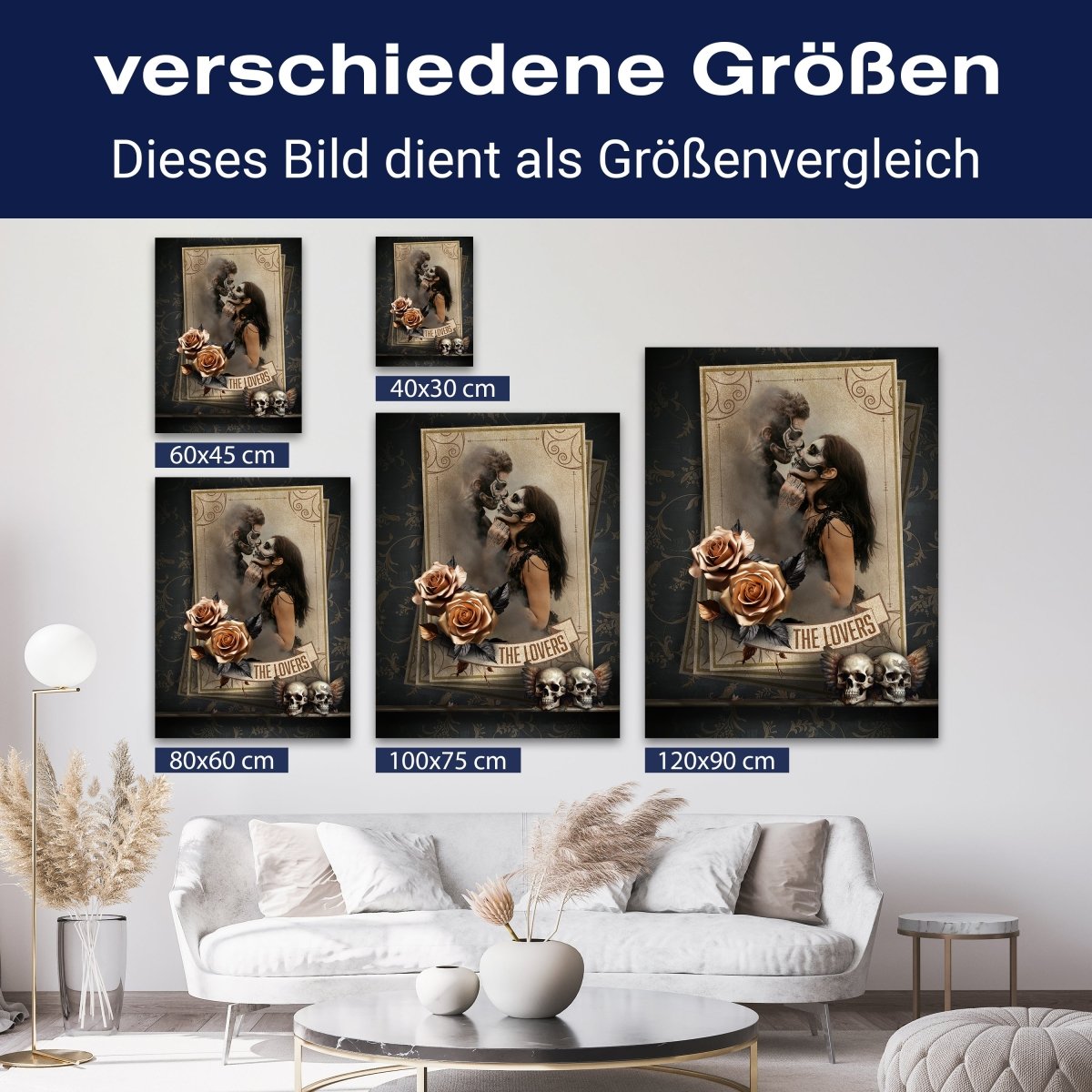 Leinwandbild Tarot, Totenkopf, Karten, Hochformat M0813 kaufen - Bild 8