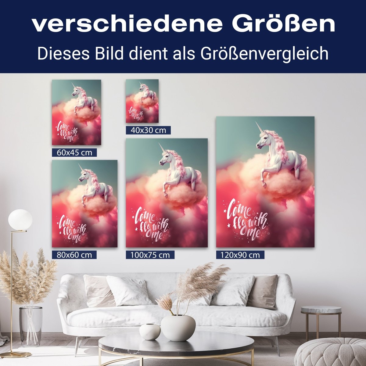 Leinwandbild Spruch, Einhorn, Hochformat M0815 kaufen - Bild 8