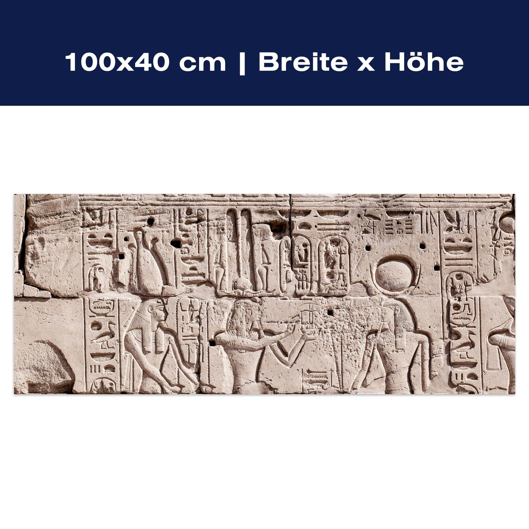 Leinwandbild Hieroglyphenschnitzereien an der Wand M0817