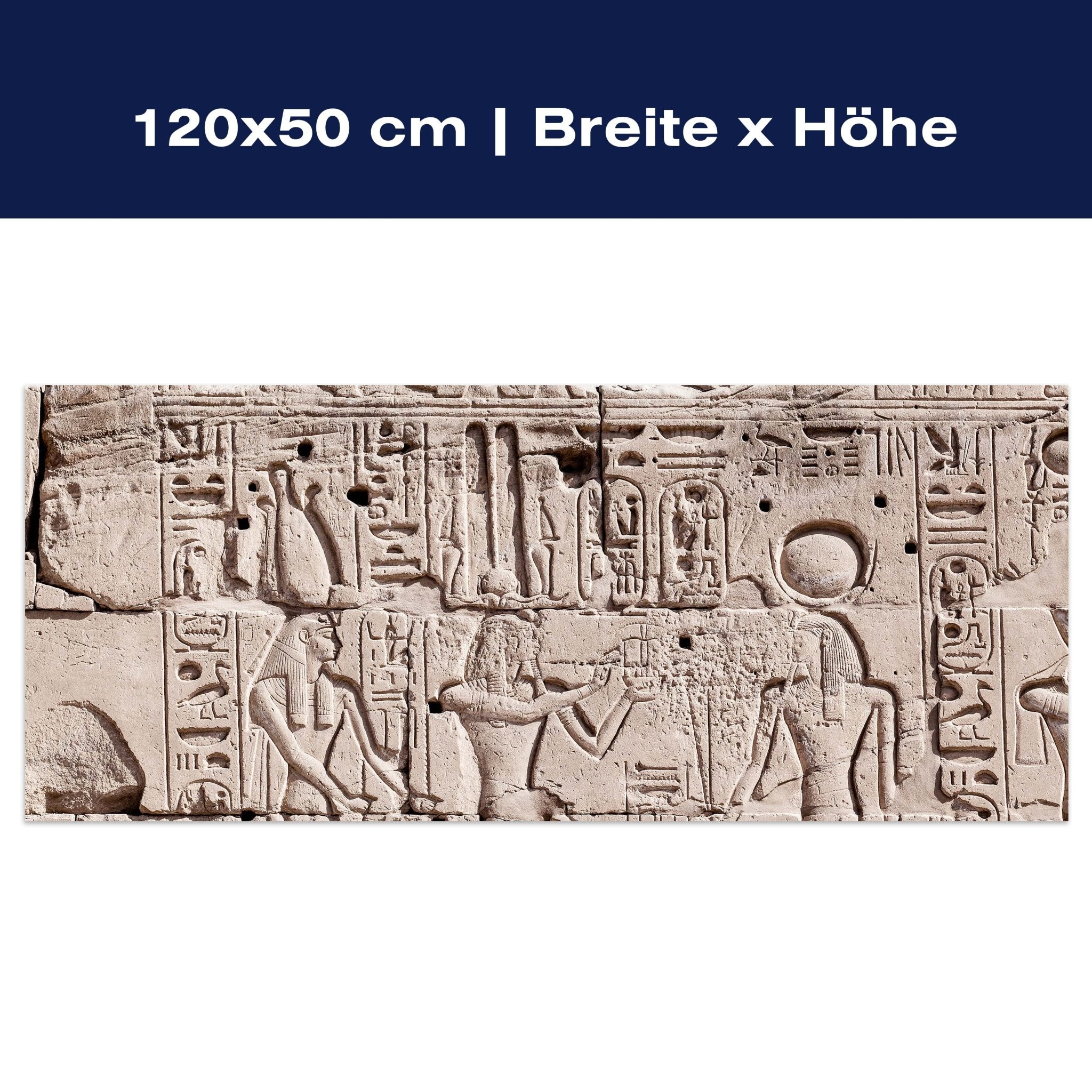 Leinwandbild Hieroglyphenschnitzereien an der Wand M0817