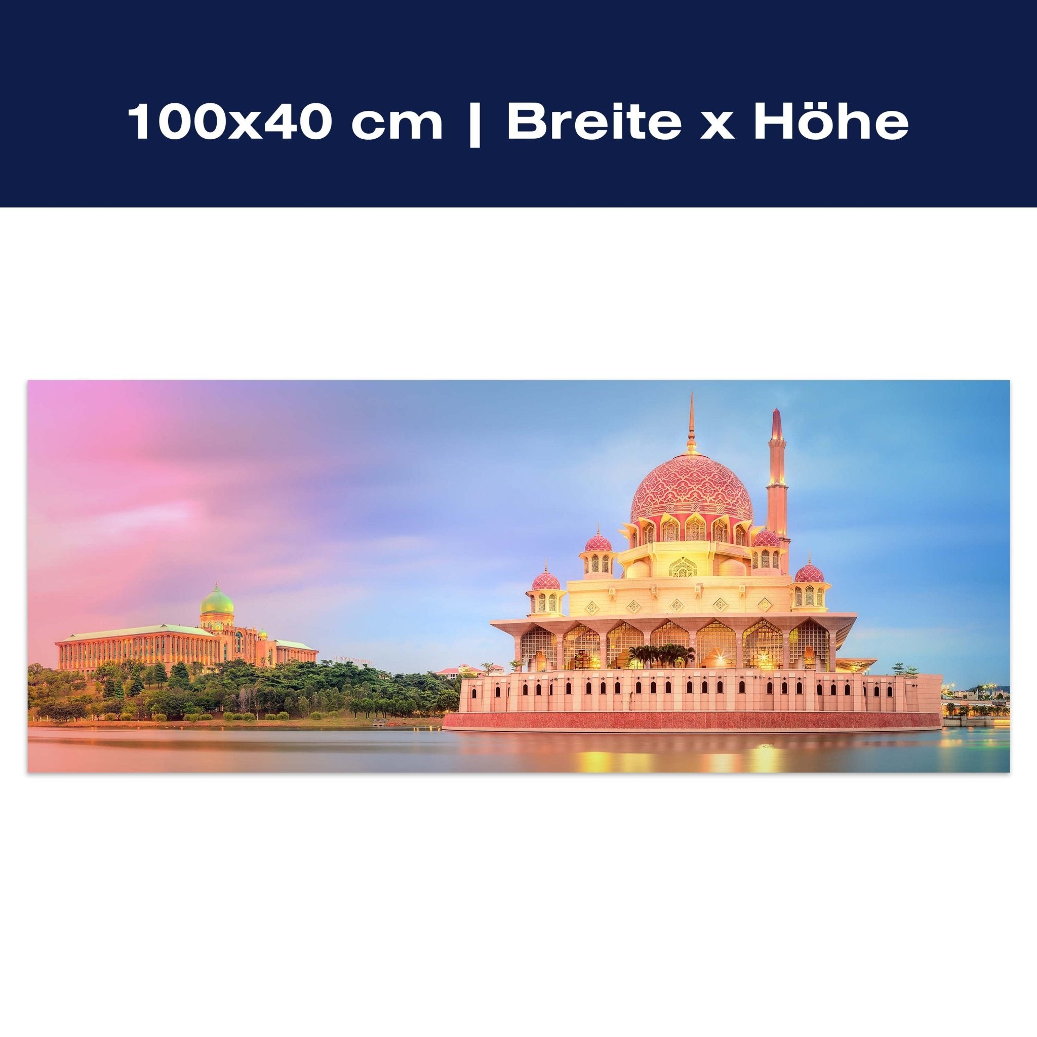 Leinwandbild Sonnenuntergang über Putrajaya-Moschee M0819 Leinwandbild Sonnenuntergang über Putrajaya-Moschee M0819