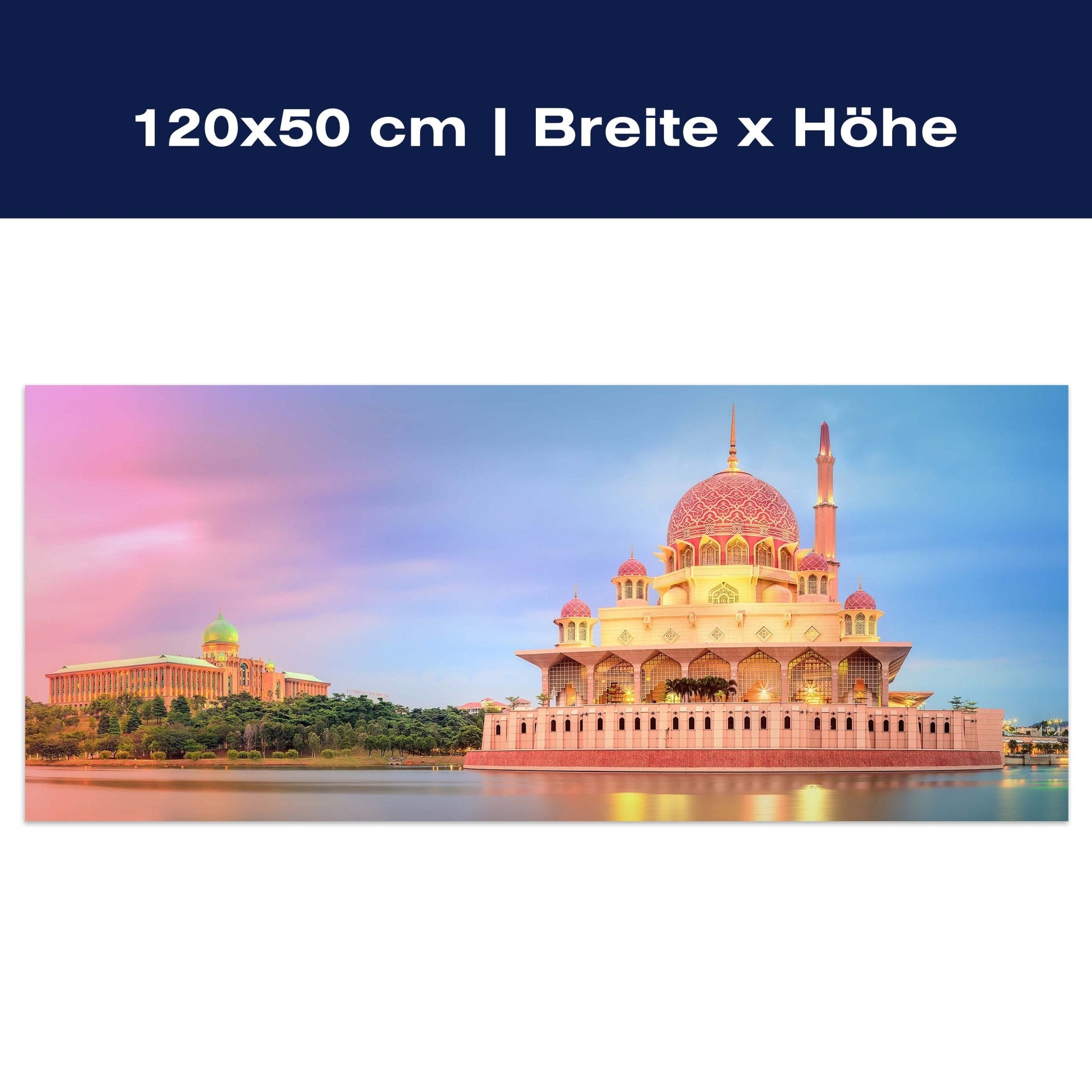 Leinwandbild Sonnenuntergang über Putrajaya-Moschee M0819 Leinwandbild Sonnenuntergang über Putrajaya-Moschee M0819