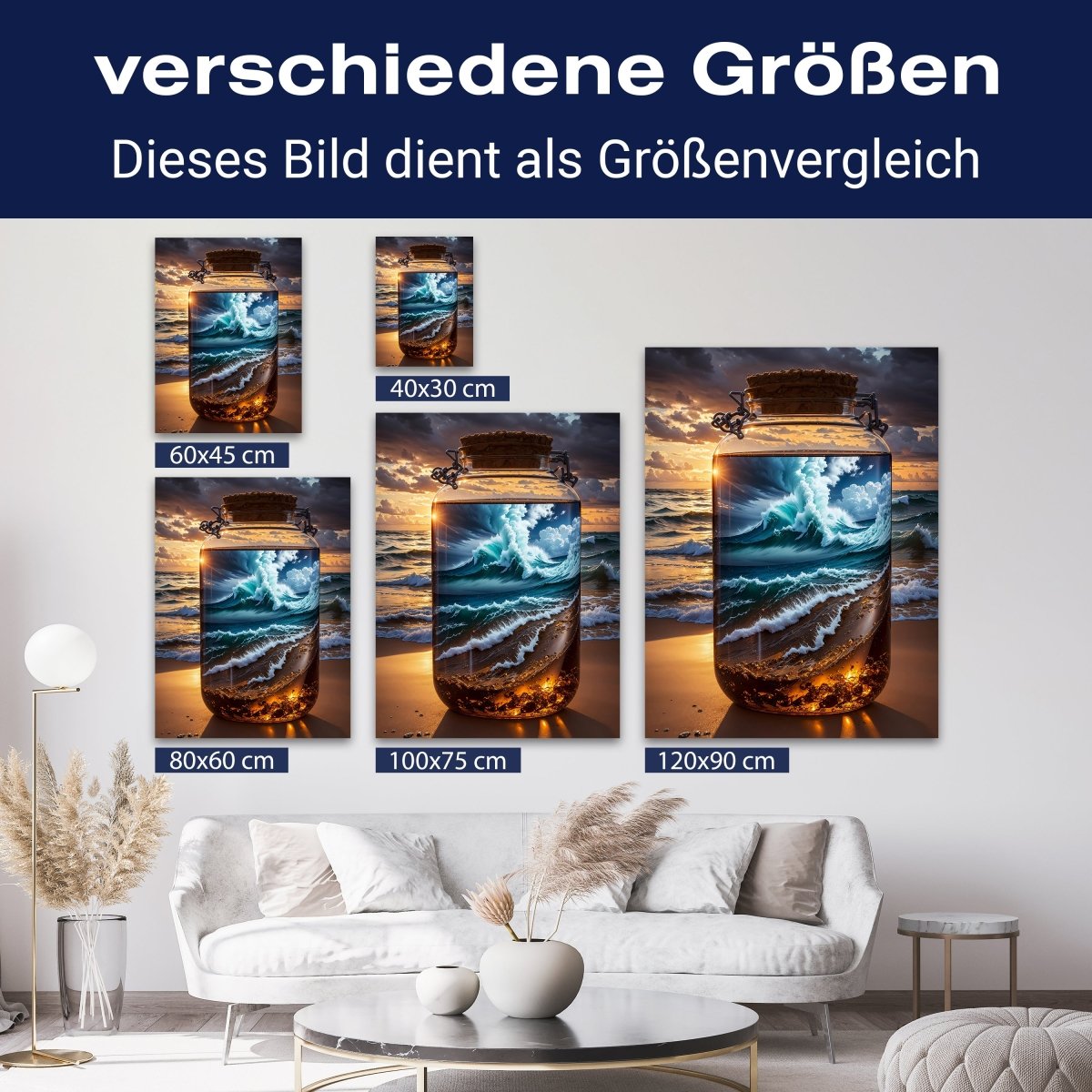 Leinwandbild Meer & Wasser, Flasche, Hochformat M0820 kaufen - Bild 8