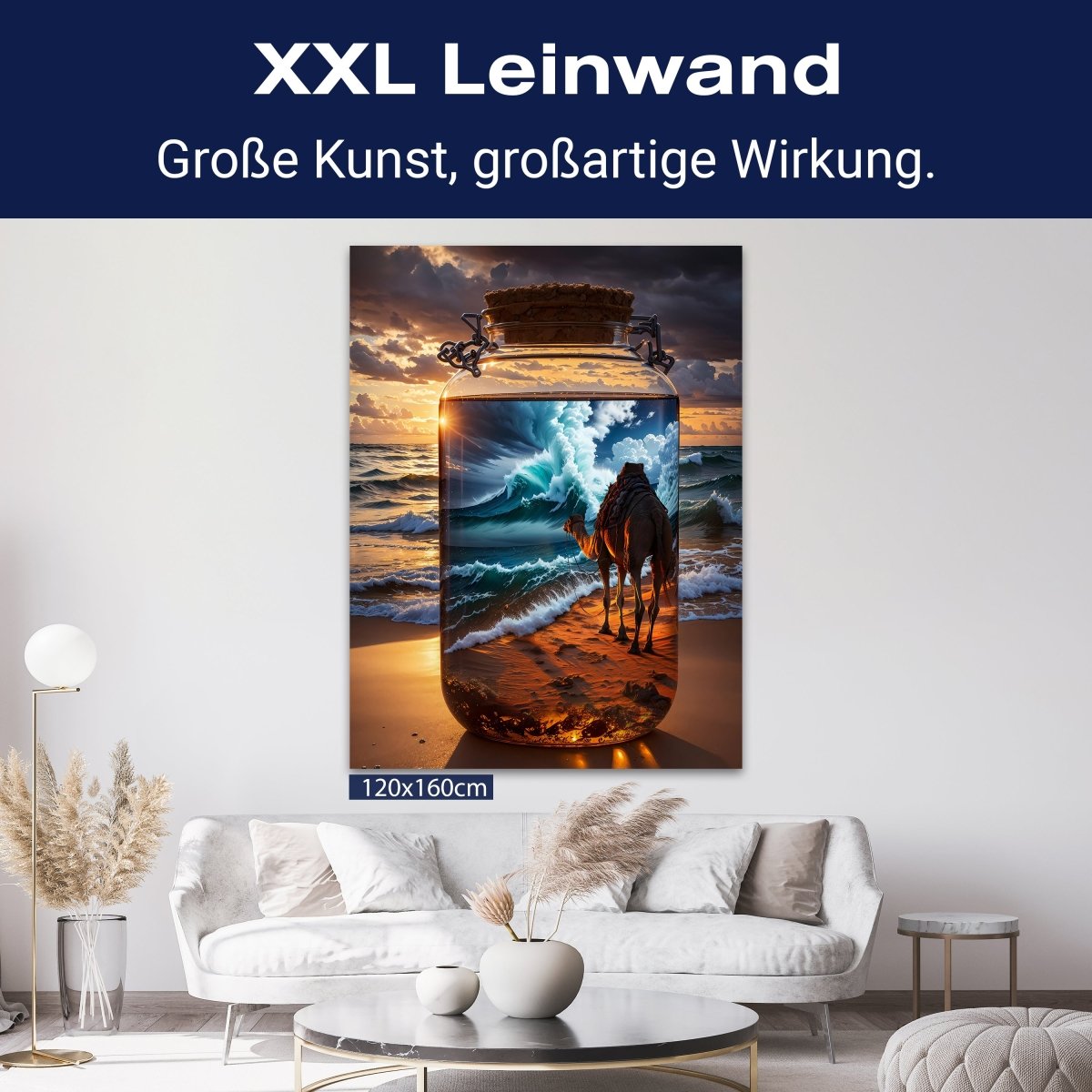 Leinwandbild Meer, Wasser, Flasche, Kamel M0823 kaufen - Bild 9