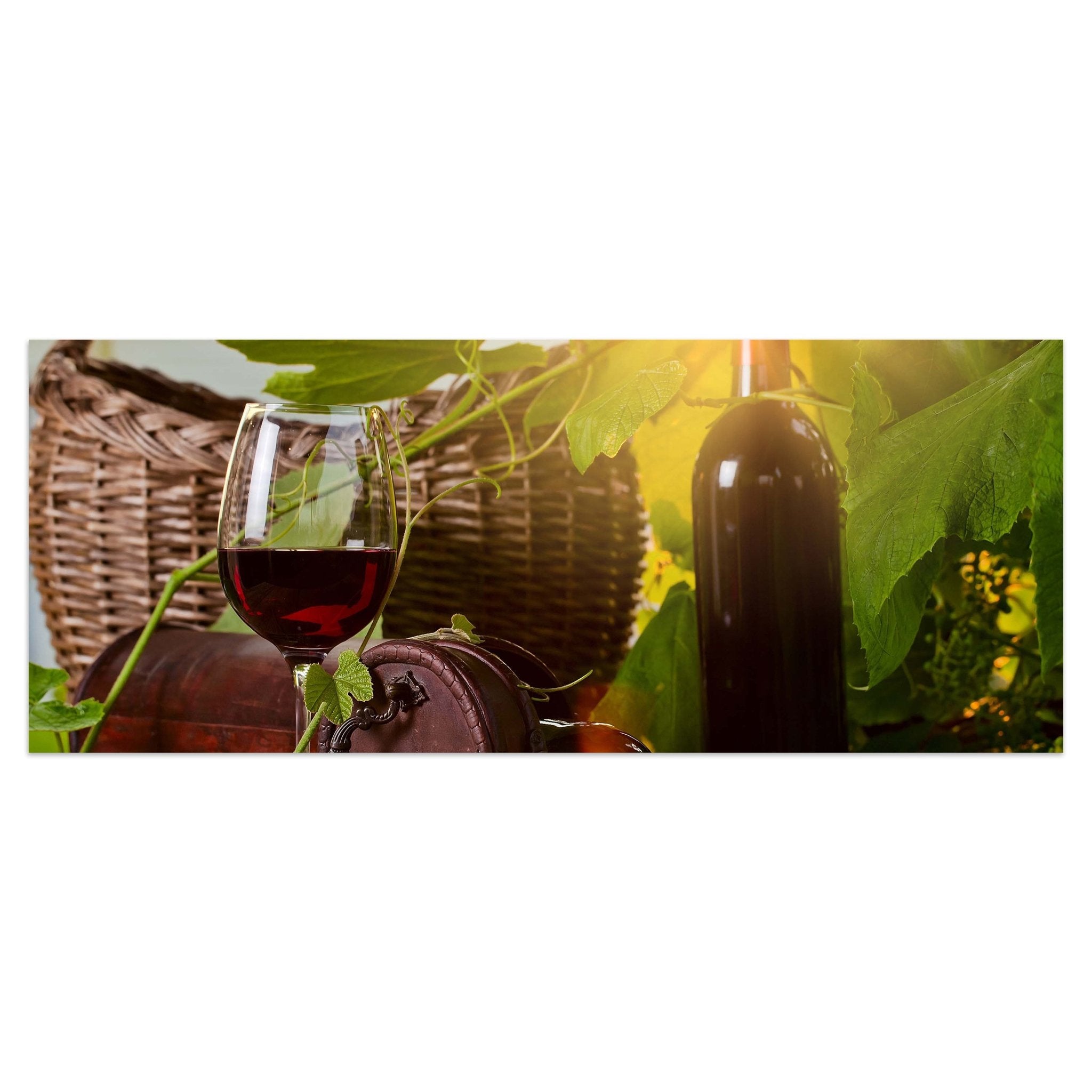 Leinwandbild Flasche und Glas mit Rotwein M0831 kaufen - Bild 1