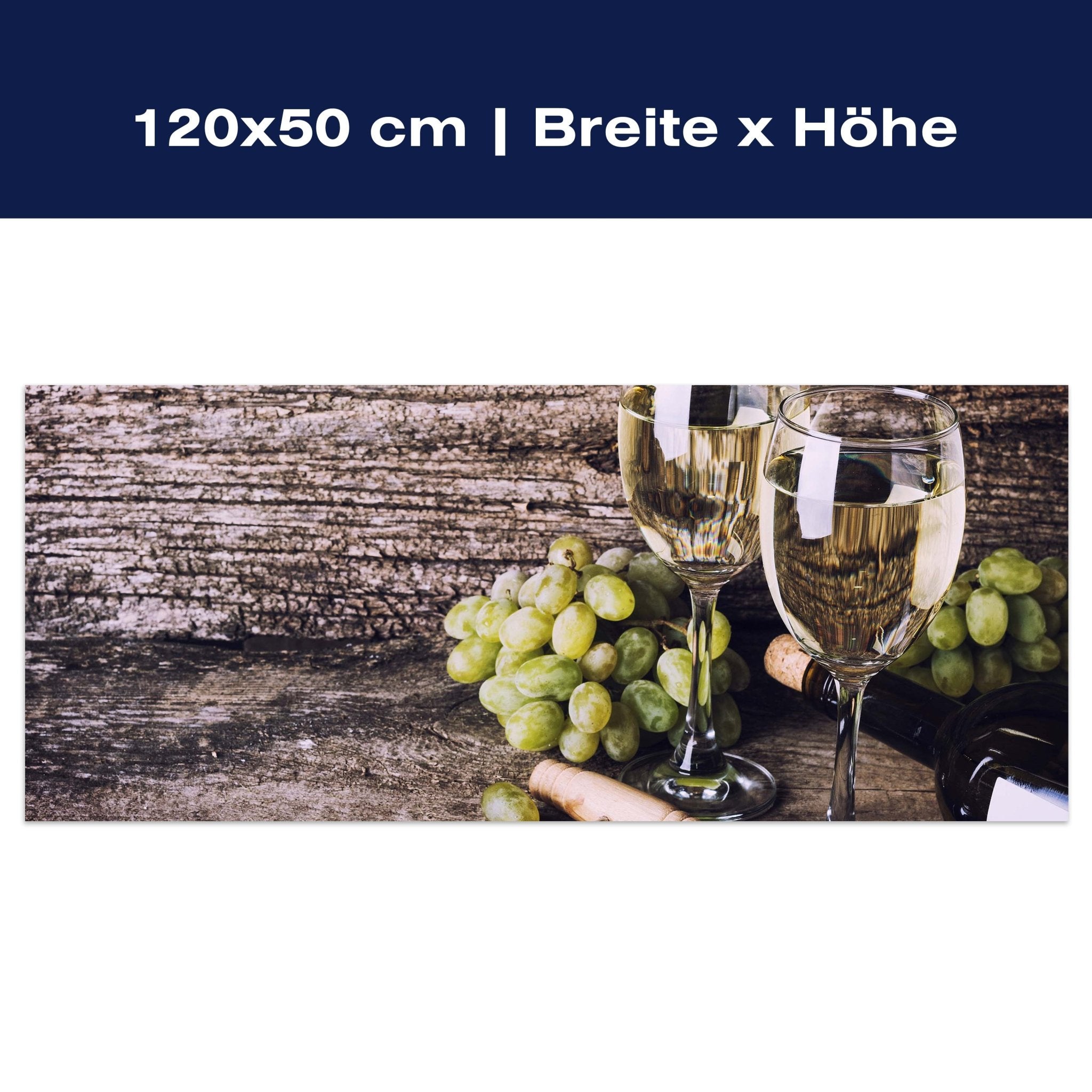 Leinwandbild alten hölzernen Hintergrund mit Gläser Weißwein M0837 Leinwandbild alten hölzernen Hintergrund mit Gläser Weißwein M0837