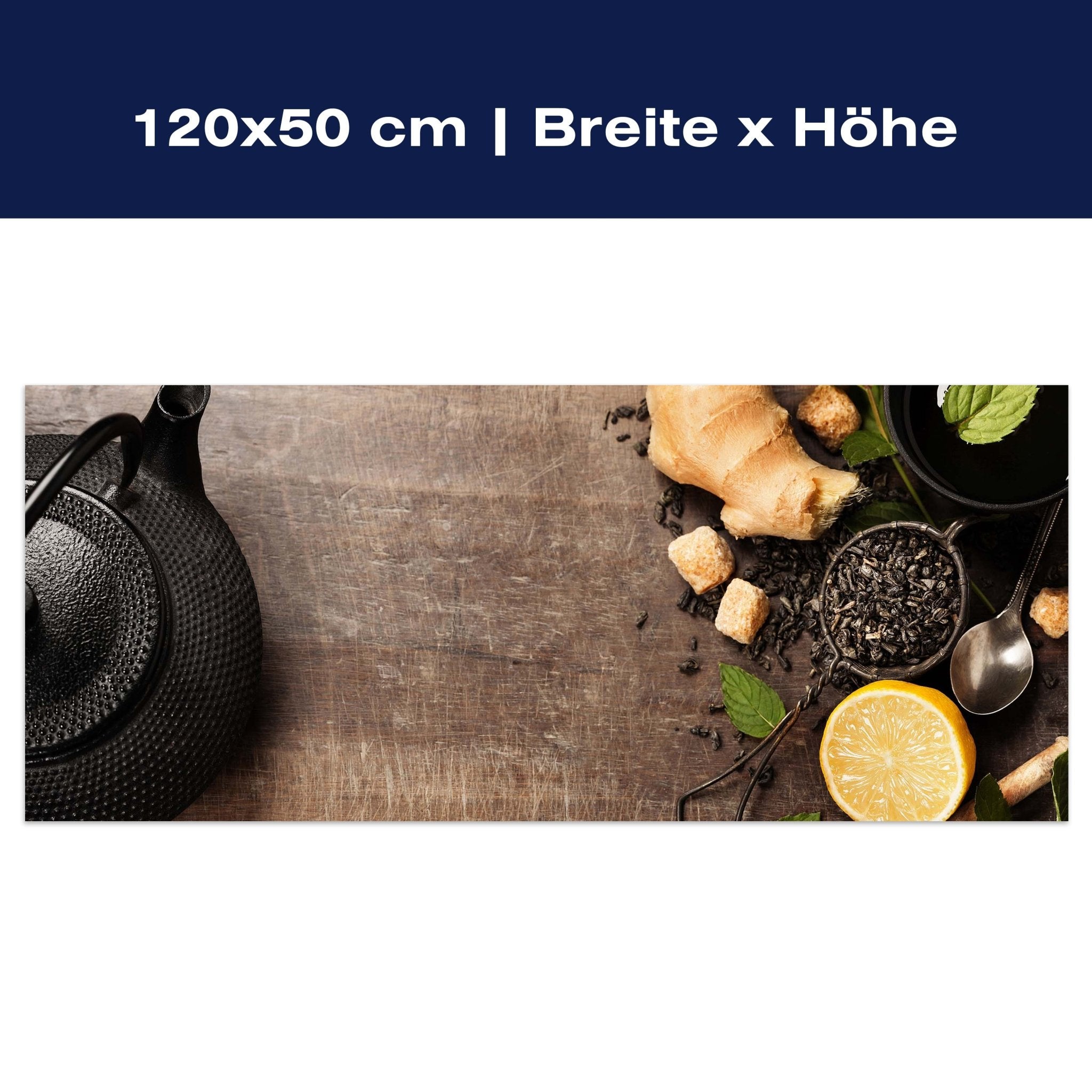 Leinwandbild Rustikale Teekanne mit Kräutern M0847 Leinwandbild Rustikale Teekanne mit Kräutern M0847