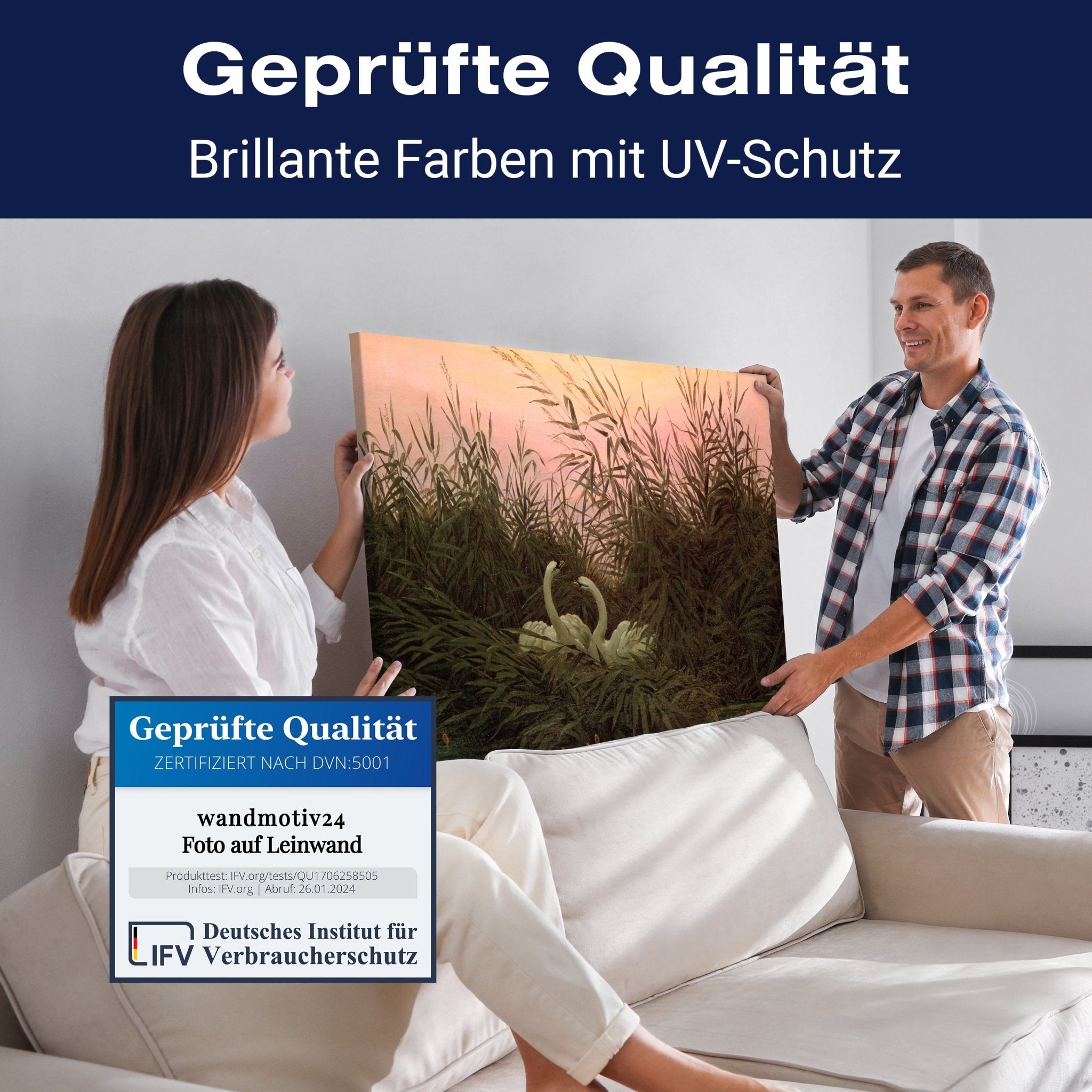 Leinwandbild Schwäne im Schilf Caspar David Friedrich M0856 kaufen - Bild 4 Leinwandbild Schwäne im Schilf Caspar David Friedrich M0856 kaufen - Bild 4