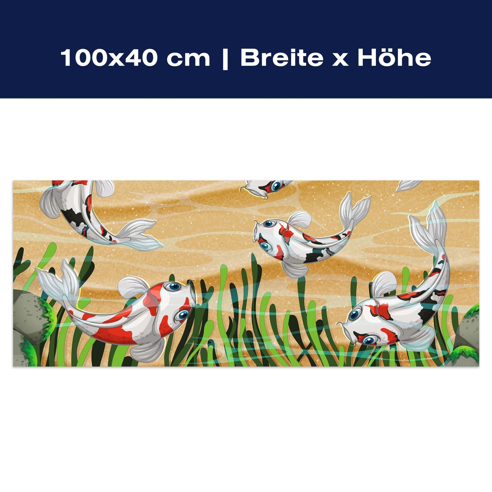 Leinwandbild Koi Fische in einem Teich M0861 Leinwandbild Koi Fische in einem Teich M0861