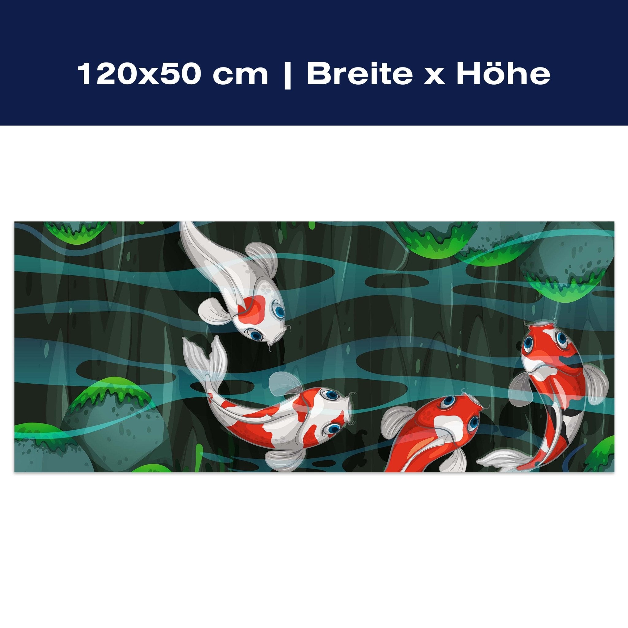Leinwandbild Vier Fische schwimmen im Teich M0862 Leinwandbild Vier Fische schwimmen im Teich M0862