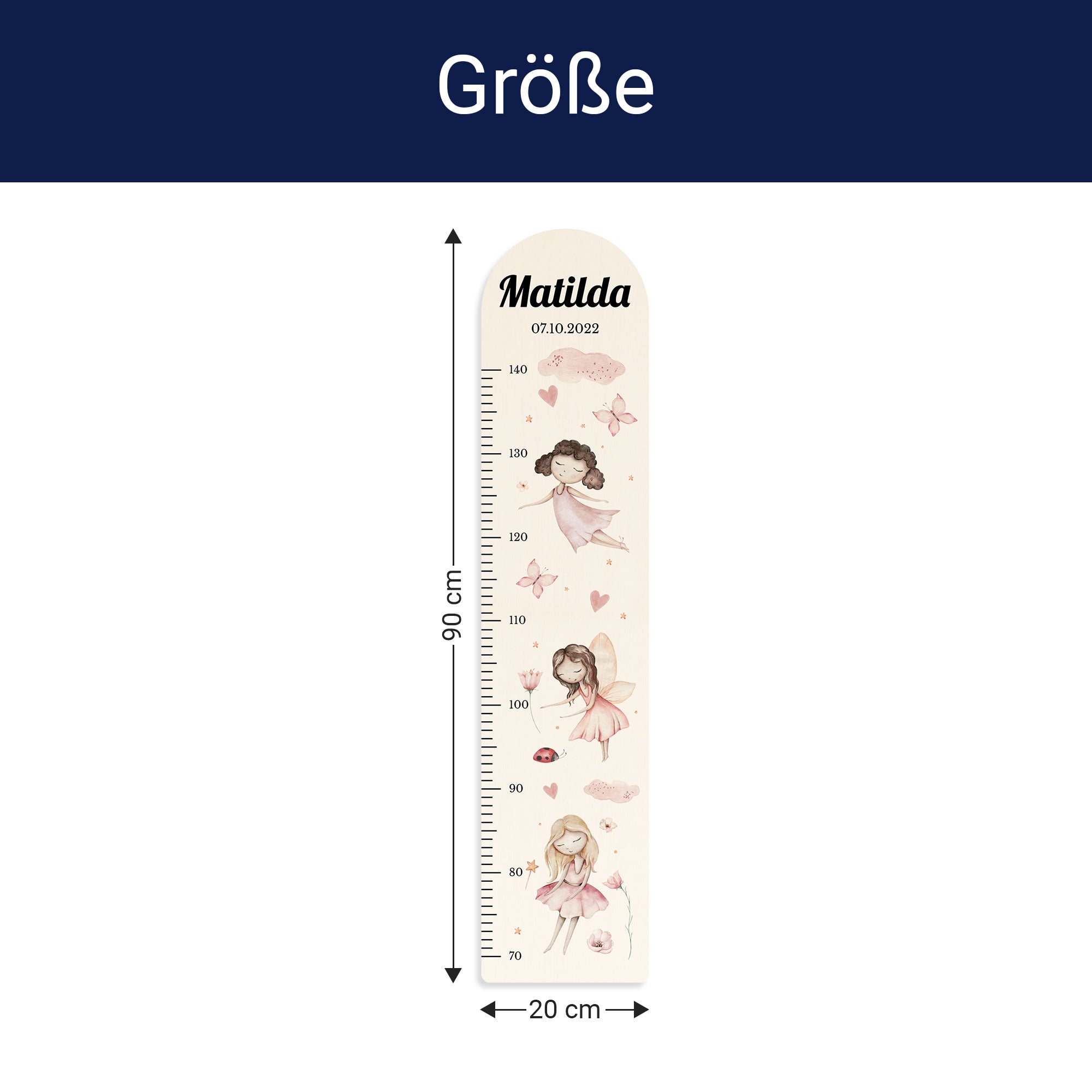 Größe der Messlatte - Breite: 20cm, Höhe 90cm, Tiefe: 1,2cm Größe der Messlatte - Breite: 20cm, Höhe 90cm, Tiefe: 1,2cm