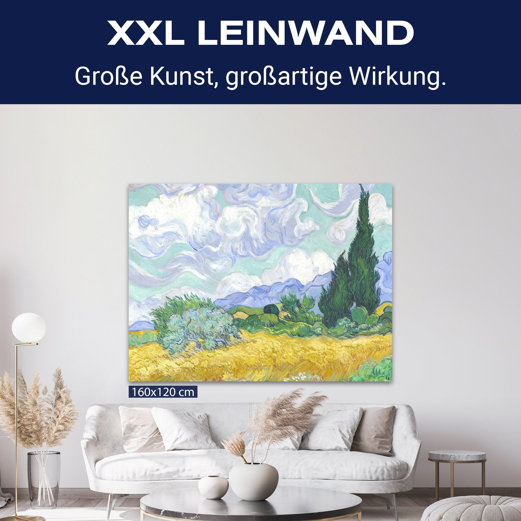 Leinwandbild Weizenfeld mit Zypressen, Vincent Van Gogh M0873 kaufen - Bild 9 Leinwandbild Weizenfeld mit Zypressen, Vincent Van Gogh M0873 kaufen - Bild 9