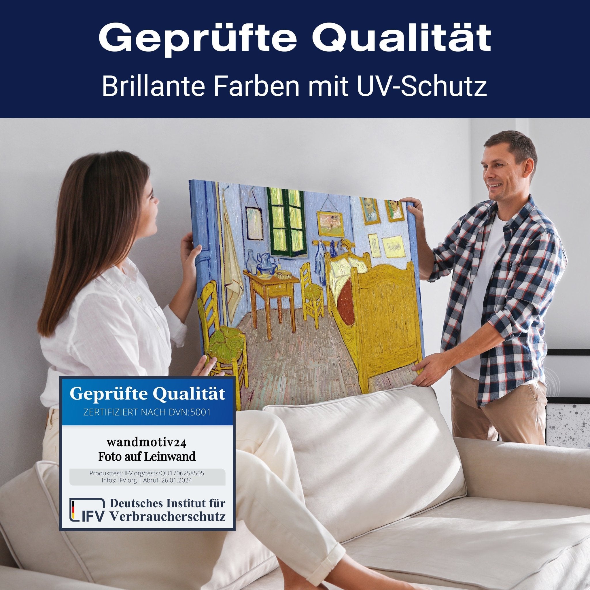 Leinwandbild Vincents Schlafzimmer in Arles, Vincent Van Gogh M0874 kaufen - Bild 4 Leinwandbild Vincents Schlafzimmer in Arles, Vincent Van Gogh M0874 kaufen - Bild 4