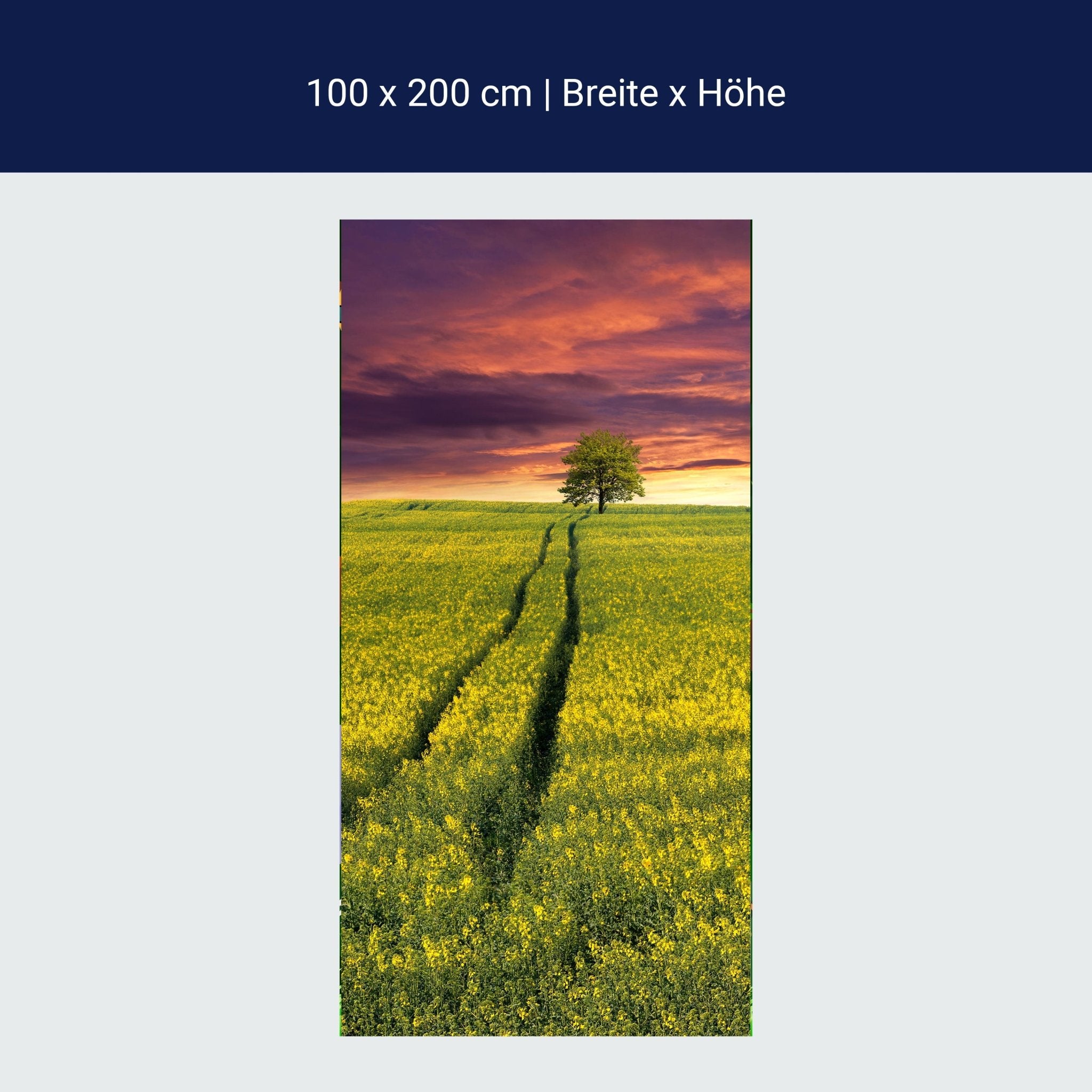 Türtapete Landschaft mit einem Feld von gelben Blumen M0874 Türtapete Landschaft mit einem Feld von gelben Blumen M0874