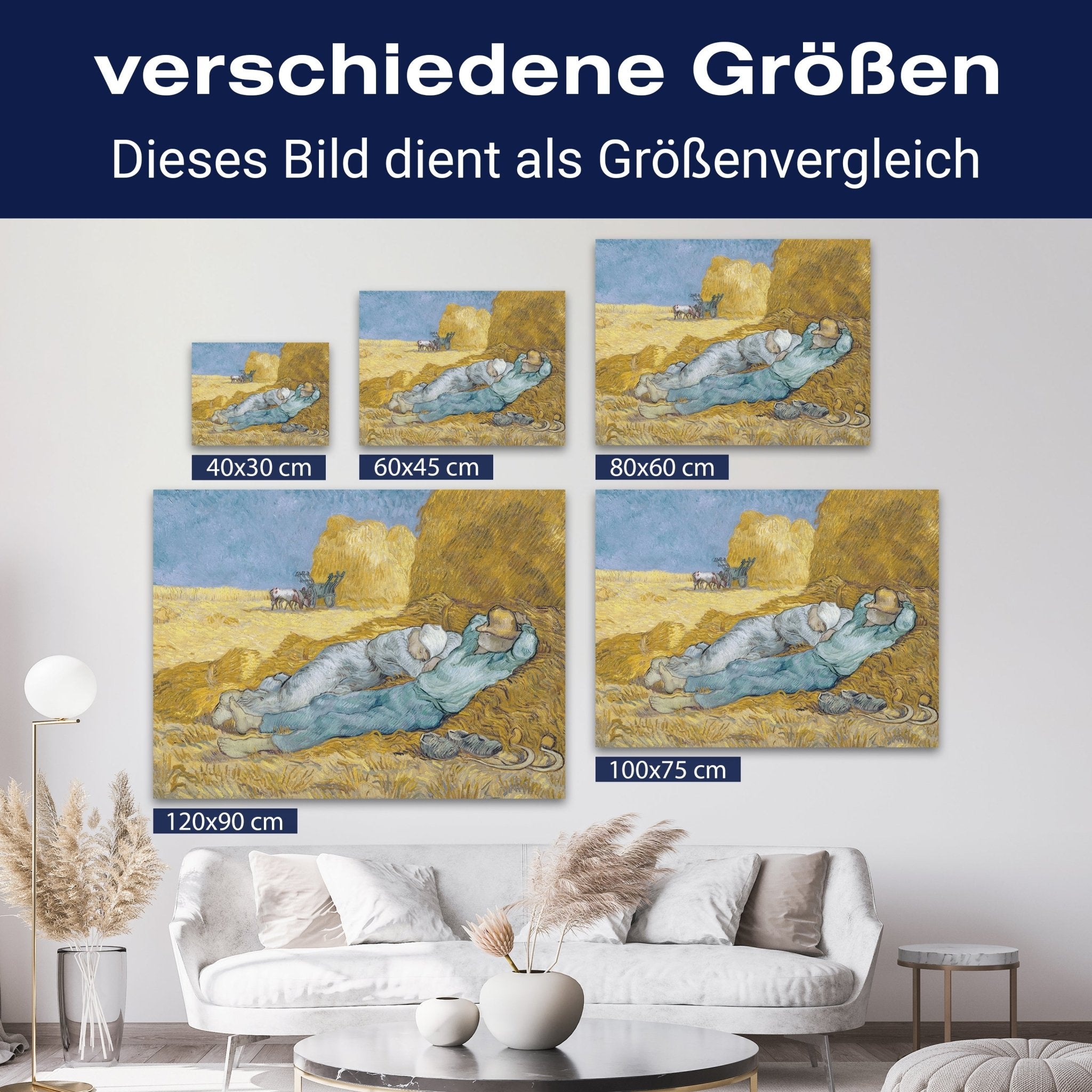 Leinwandbild Mittag oder Die Siesta, nach Millet, Vincent van Gogh M0875 kaufen - Bild 8 Leinwandbild Mittag oder Die Siesta, nach Millet, Vincent van Gogh M0875 kaufen - Bild 8