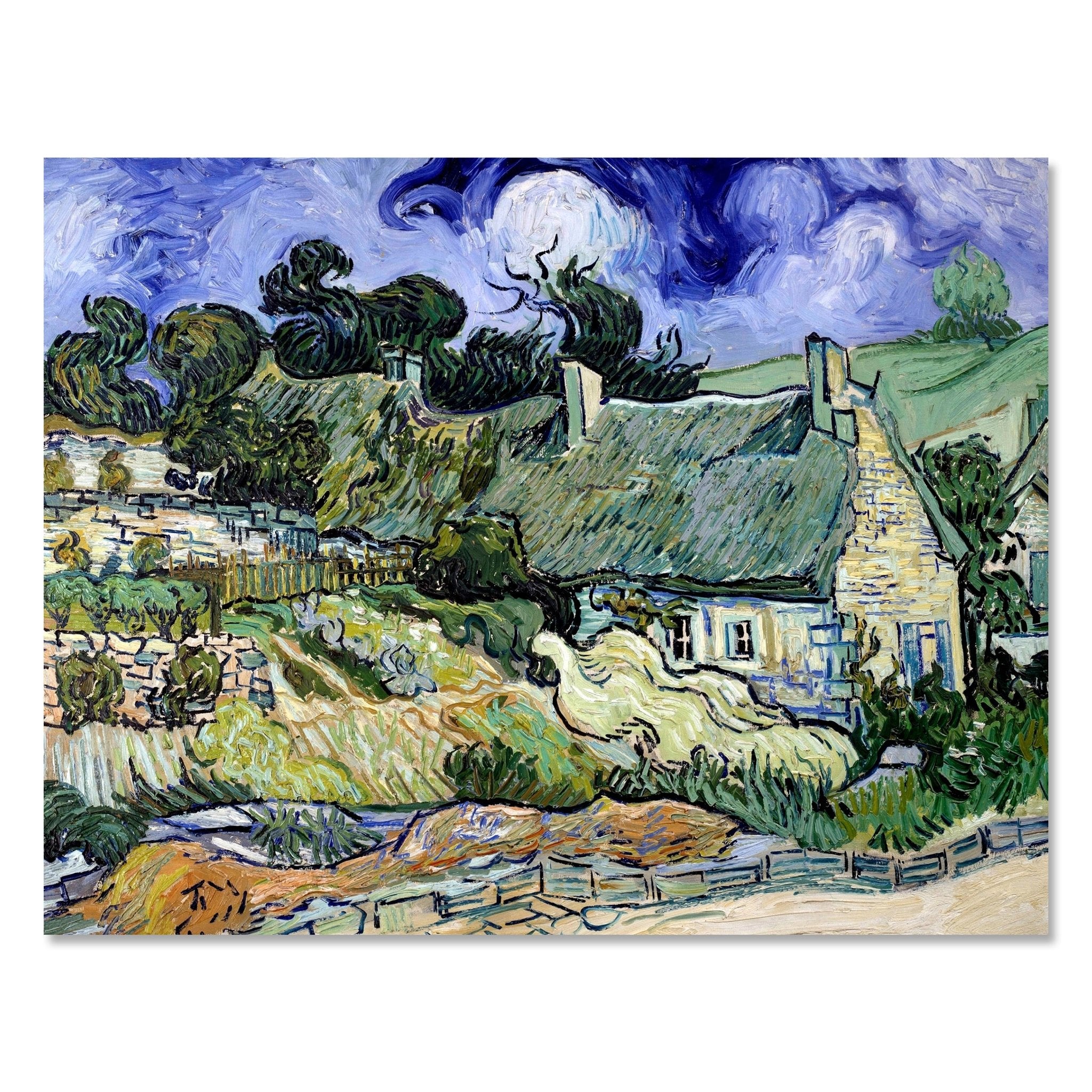 Leinwandbild Chaumes de Cordeville in Auvers-sur-Oise, Vincent van Gogh. M0879 kaufen - Bild 1 Leinwandbild Chaumes de Cordeville in Auvers-sur-Oise, Vincent van Gogh. M0879 kaufen - Bild 1