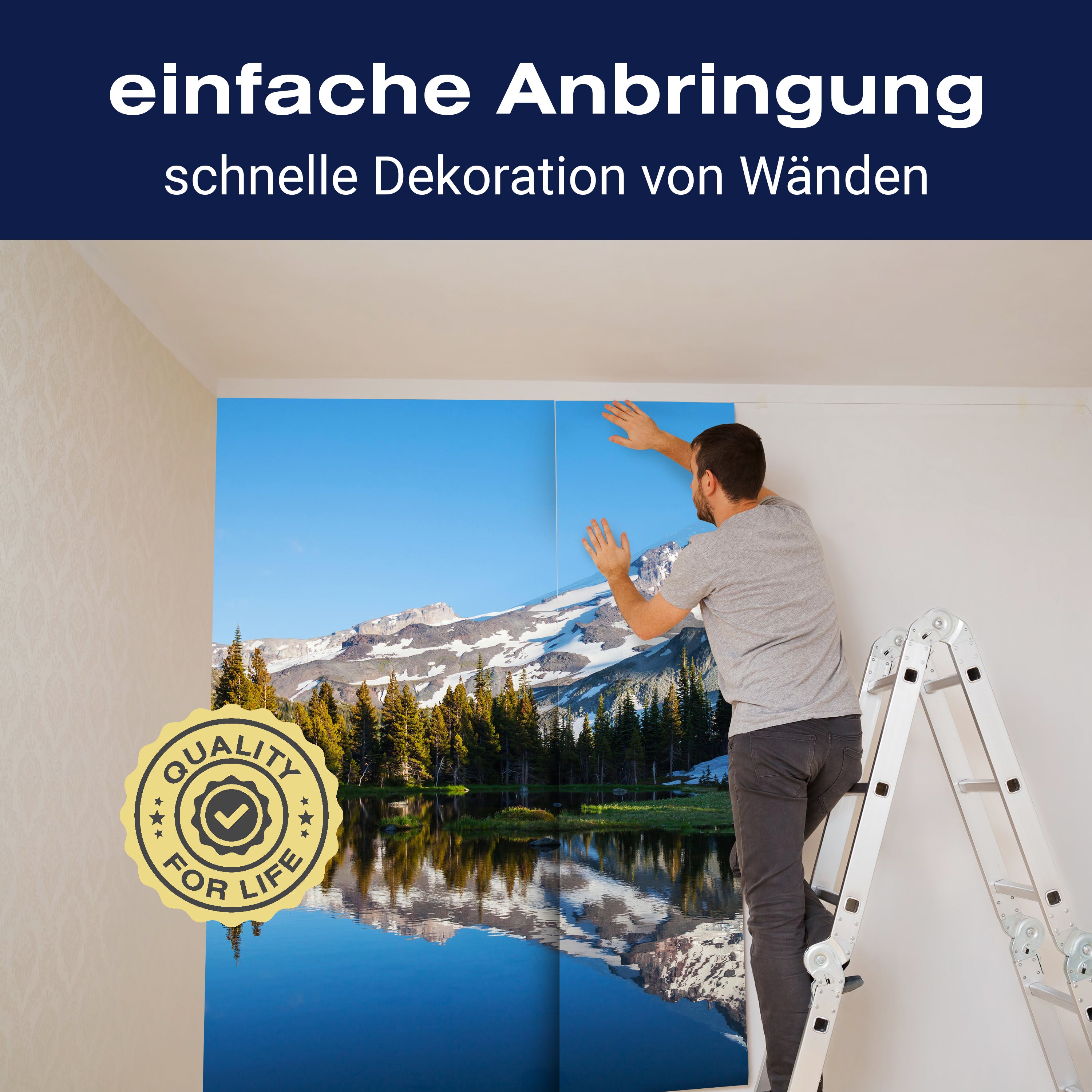 Fototapete Wald mit einem See auf einer Berglandschaft M0880 - Bild 3 Fototapete Wald mit einem See auf einer Berglandschaft M0880 - Bild 3